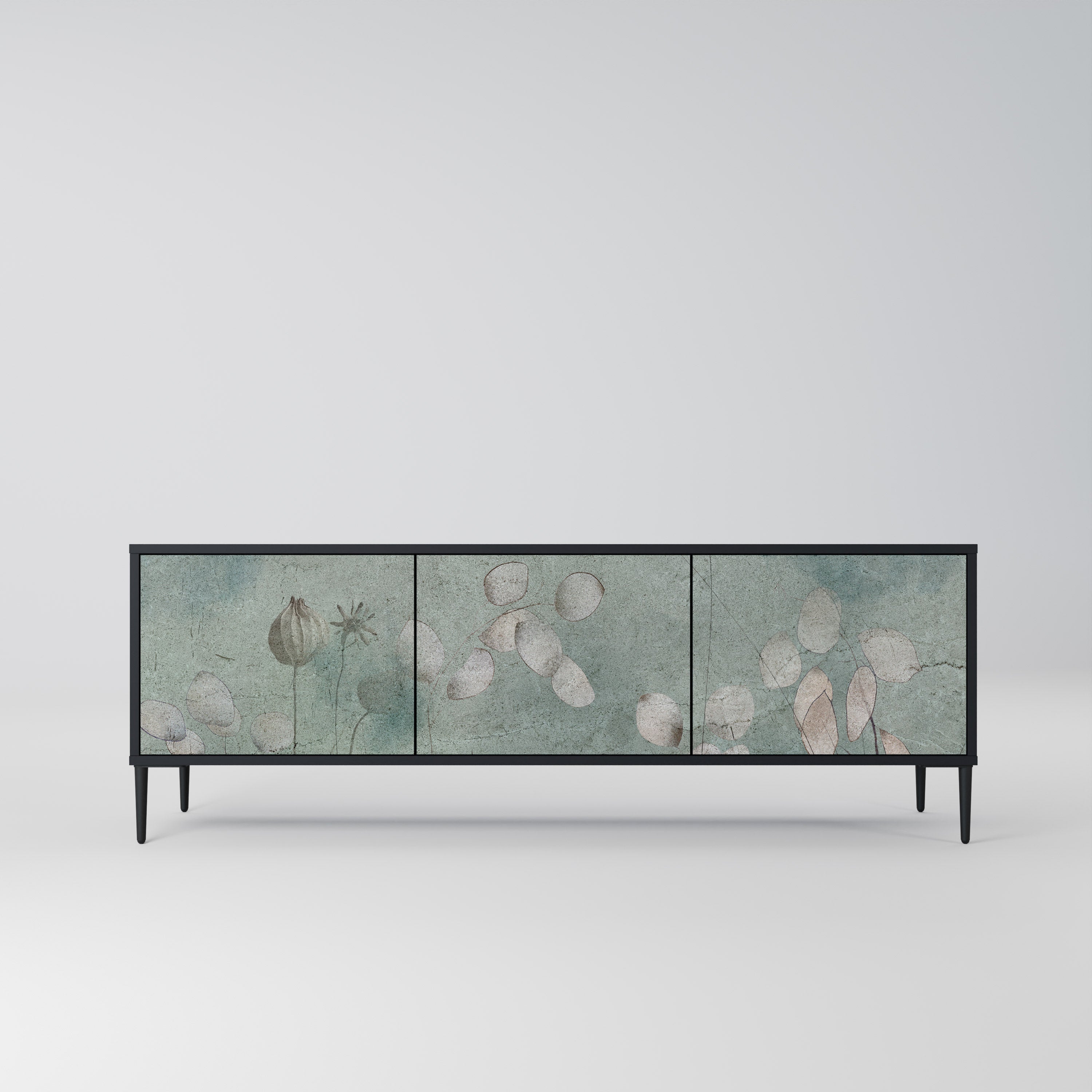 Mueble de TV NIGHT LADY de 3 puertas con acabado negro