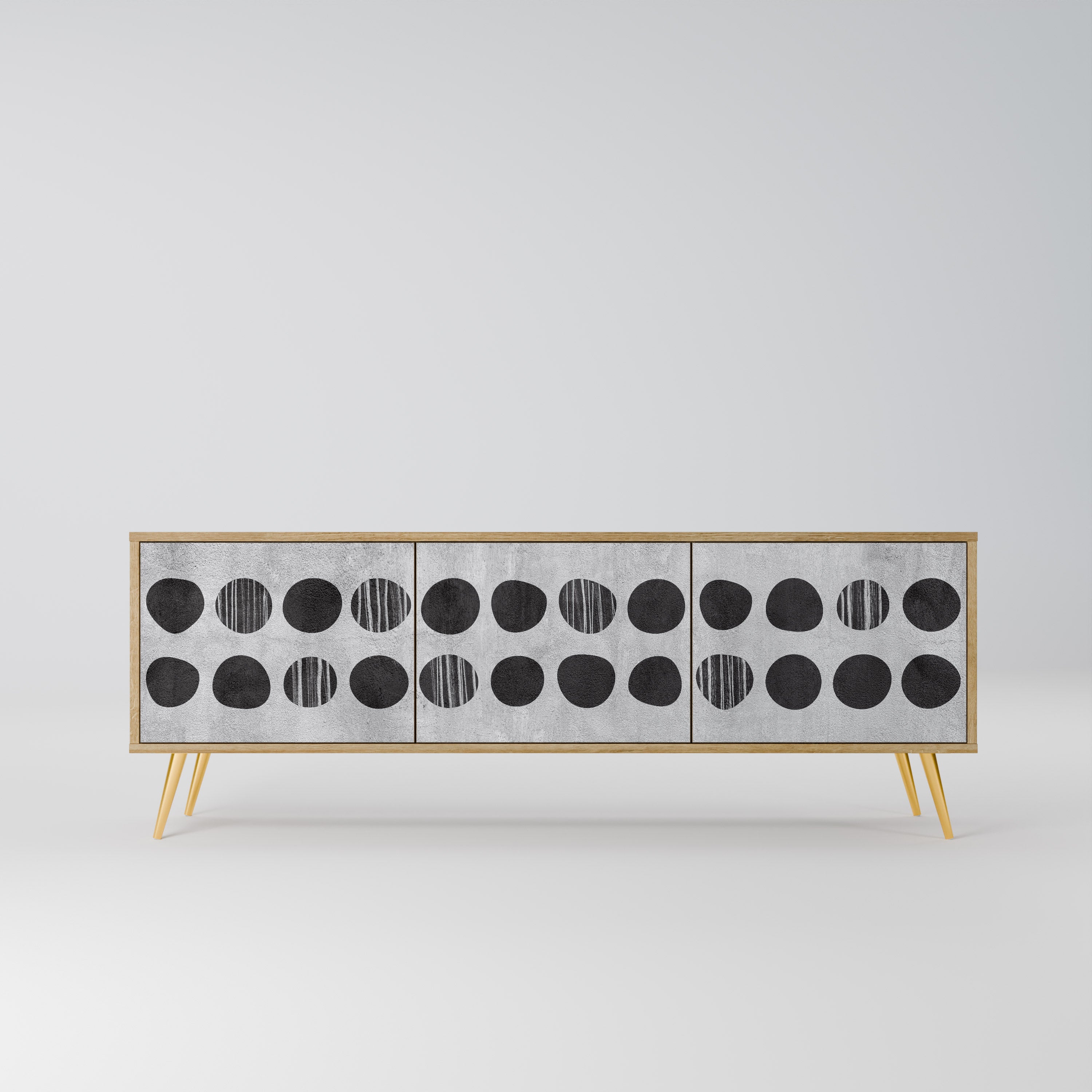 GHOSTLY GRADIENTS 3-Door TV Stand in Oak Effect