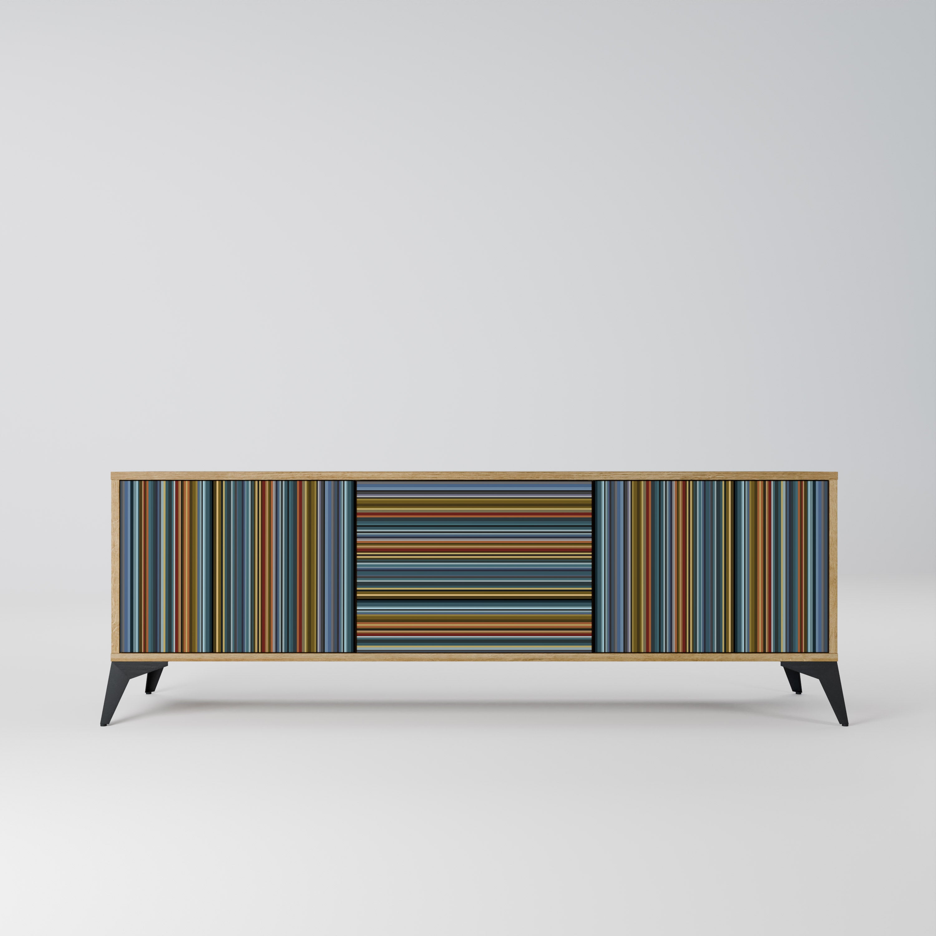 LINEOUT SPECTRUM 3-Door TV Stand in Oak Effect