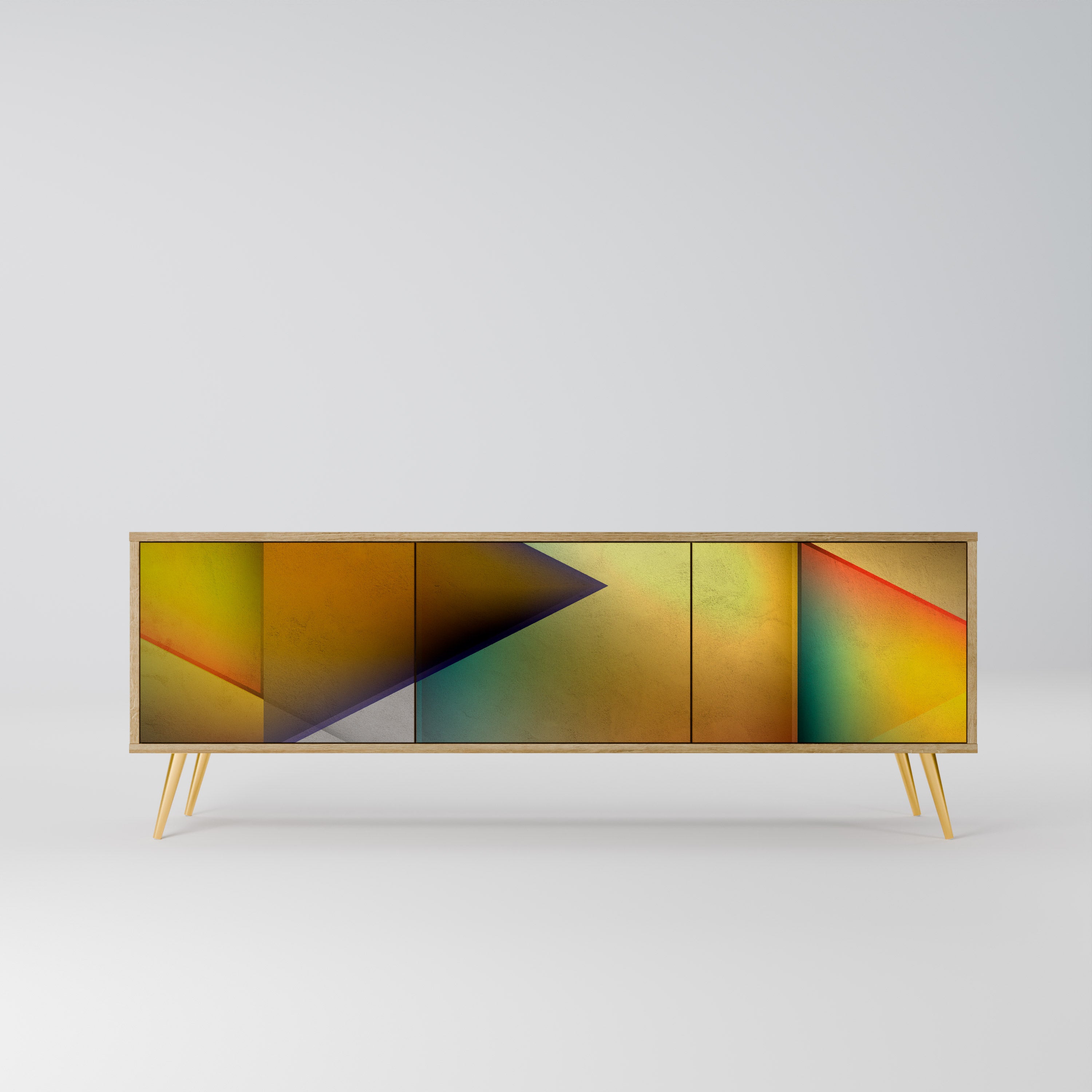 PIERCING SHARPNESS 3-Door TV Stand in Oak Effect