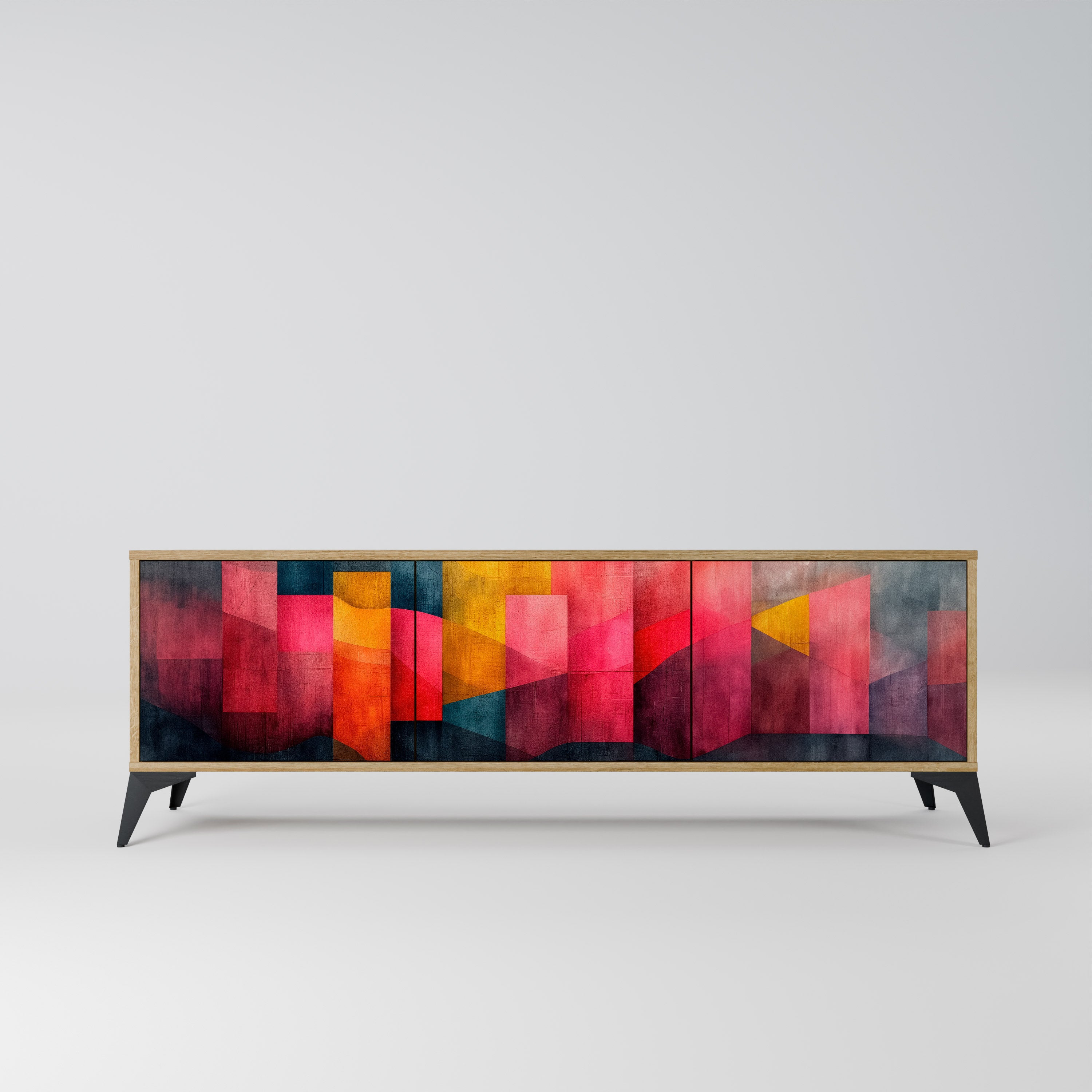 COLORFUL SOUNDS 3-Door TV Stand in Oak Effect