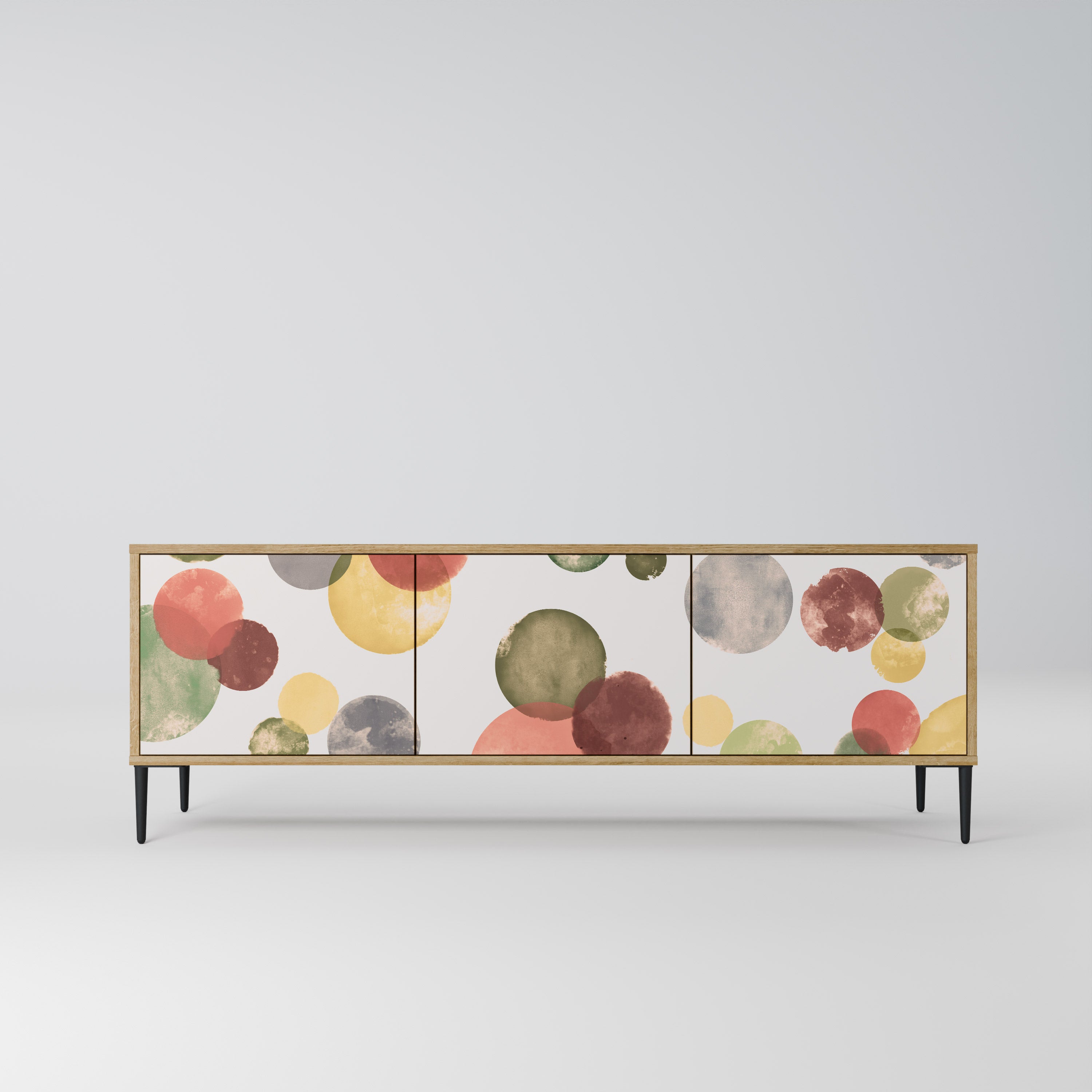 FLEETING HAPPINESS 3-Door TV Stand in Oak Effect