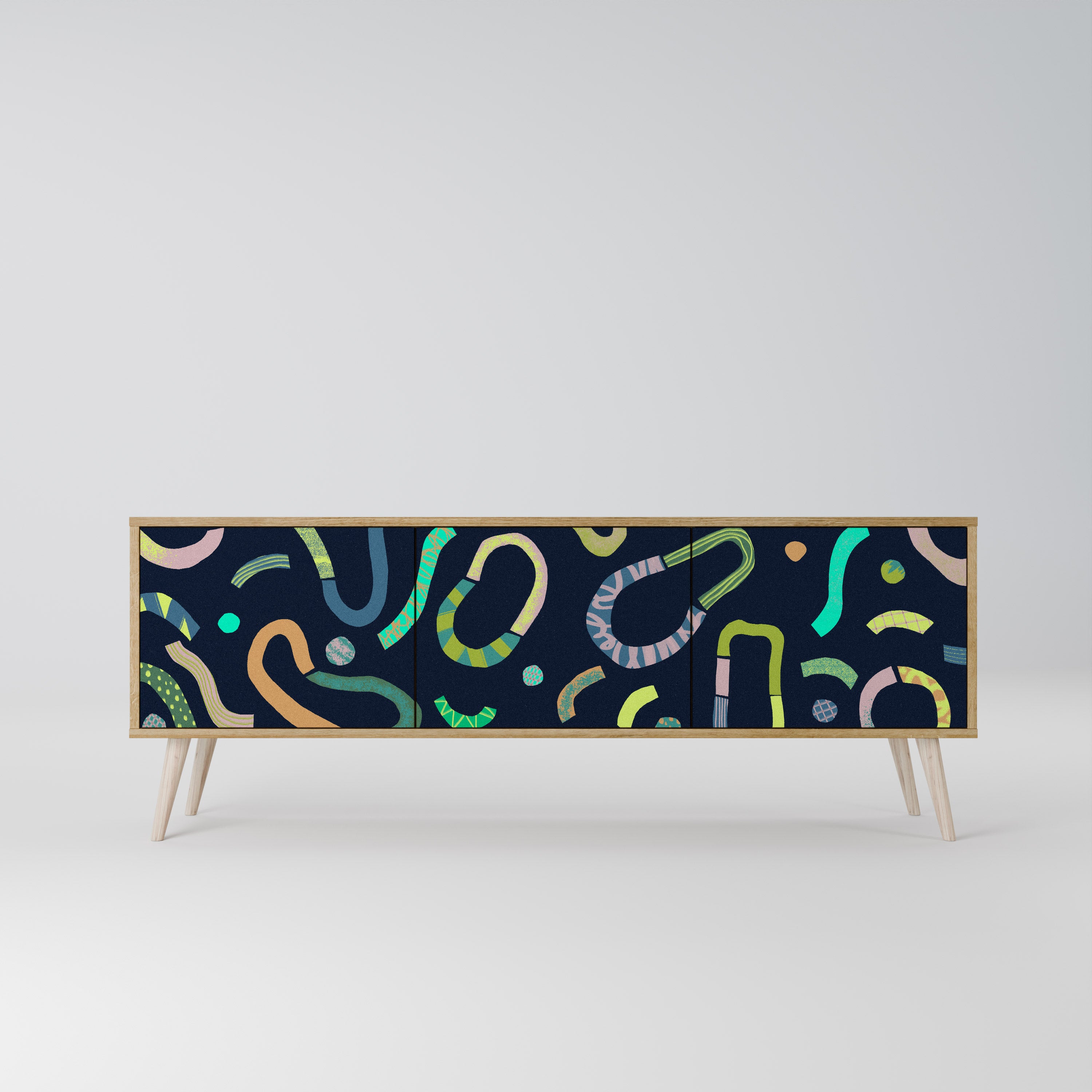 CONTRAST DANCE 3-Door TV Stand in Oak Effect