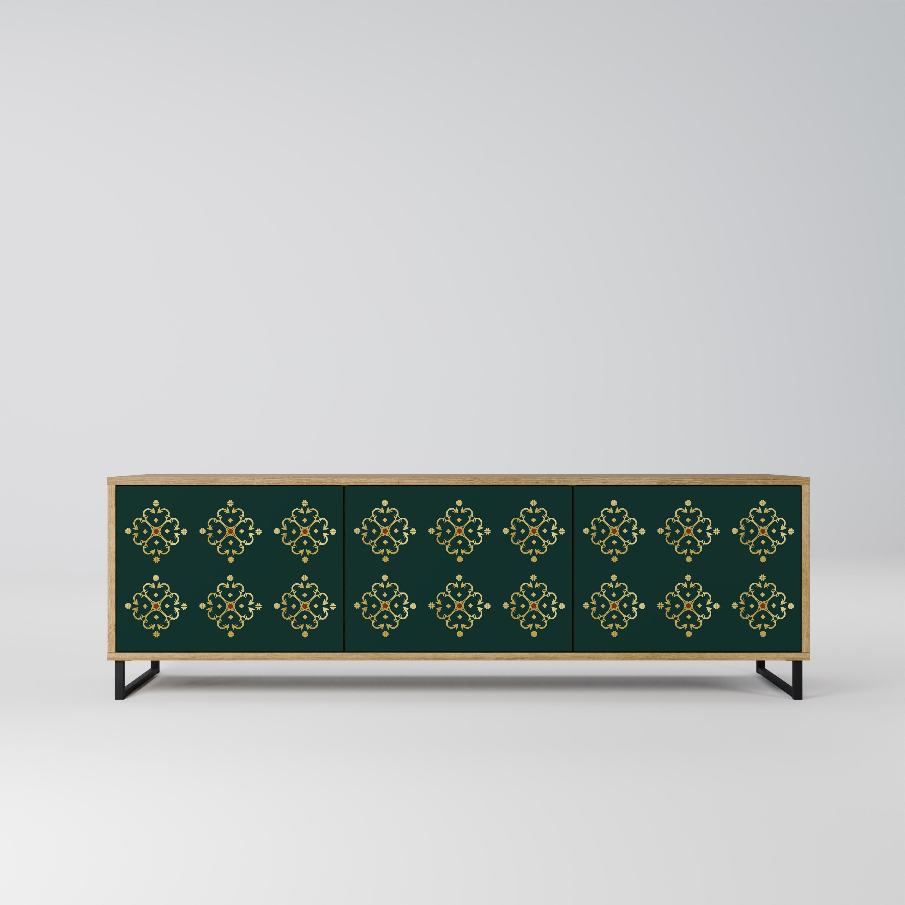 ROYAL MEDALLION 3-Door TV Stand in Oak Effect