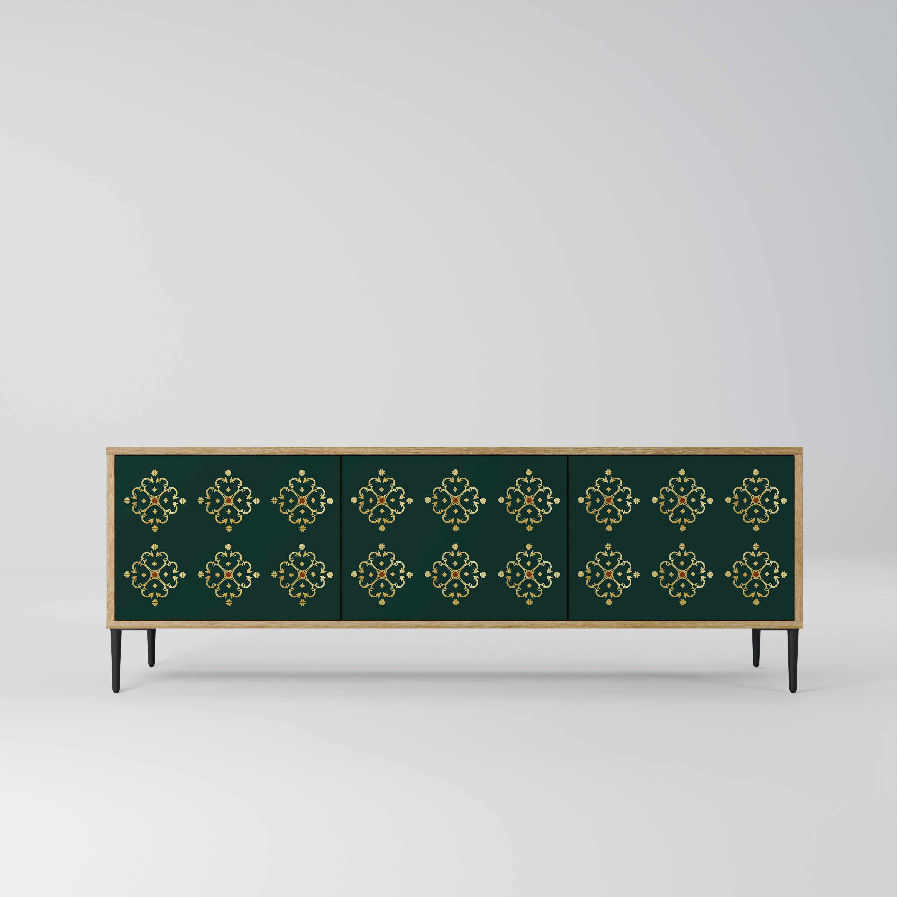 ROYAL MEDALLION 3-Door TV Stand in Oak Effect