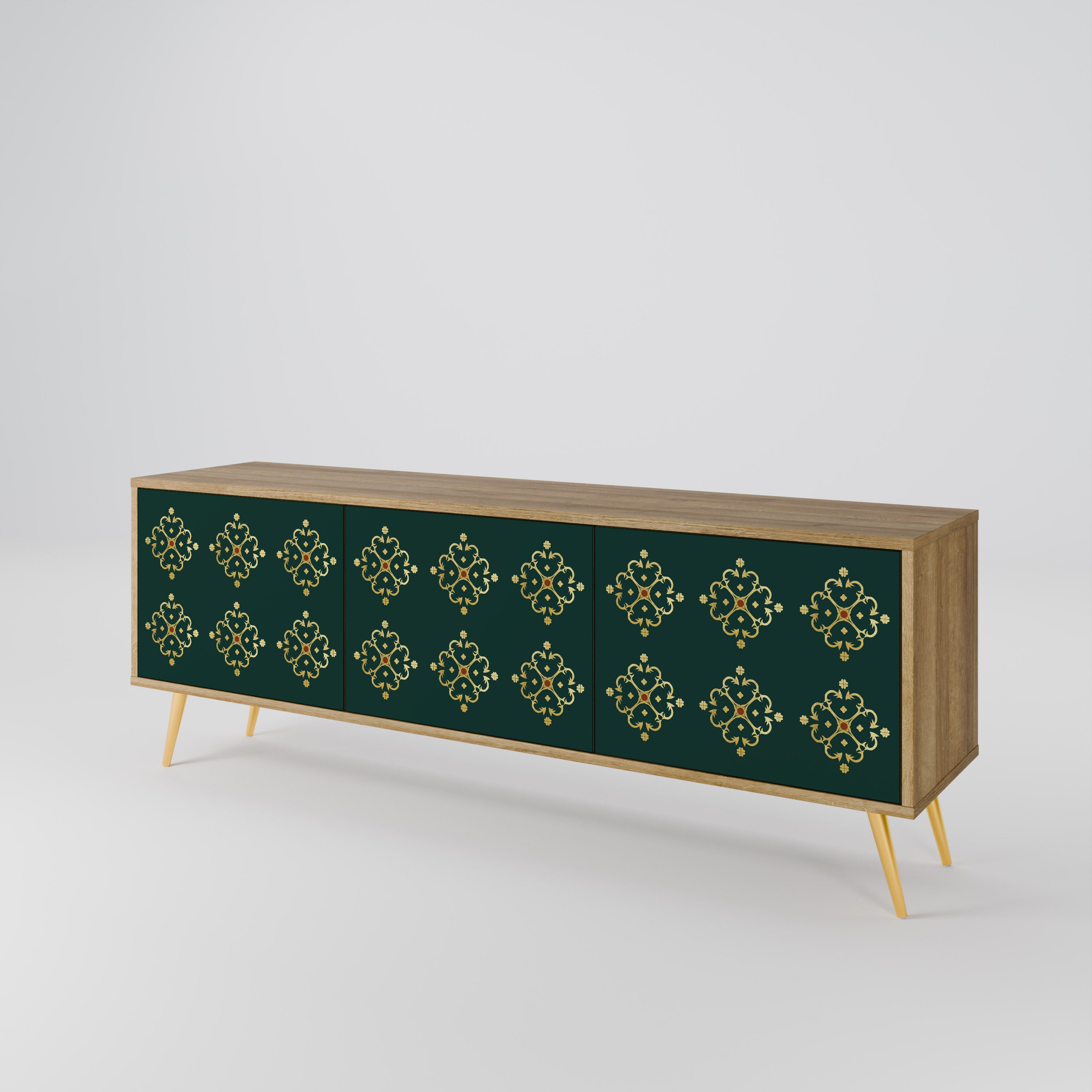 ROYAL MEDALLION 3-Door TV Stand in Oak Effect