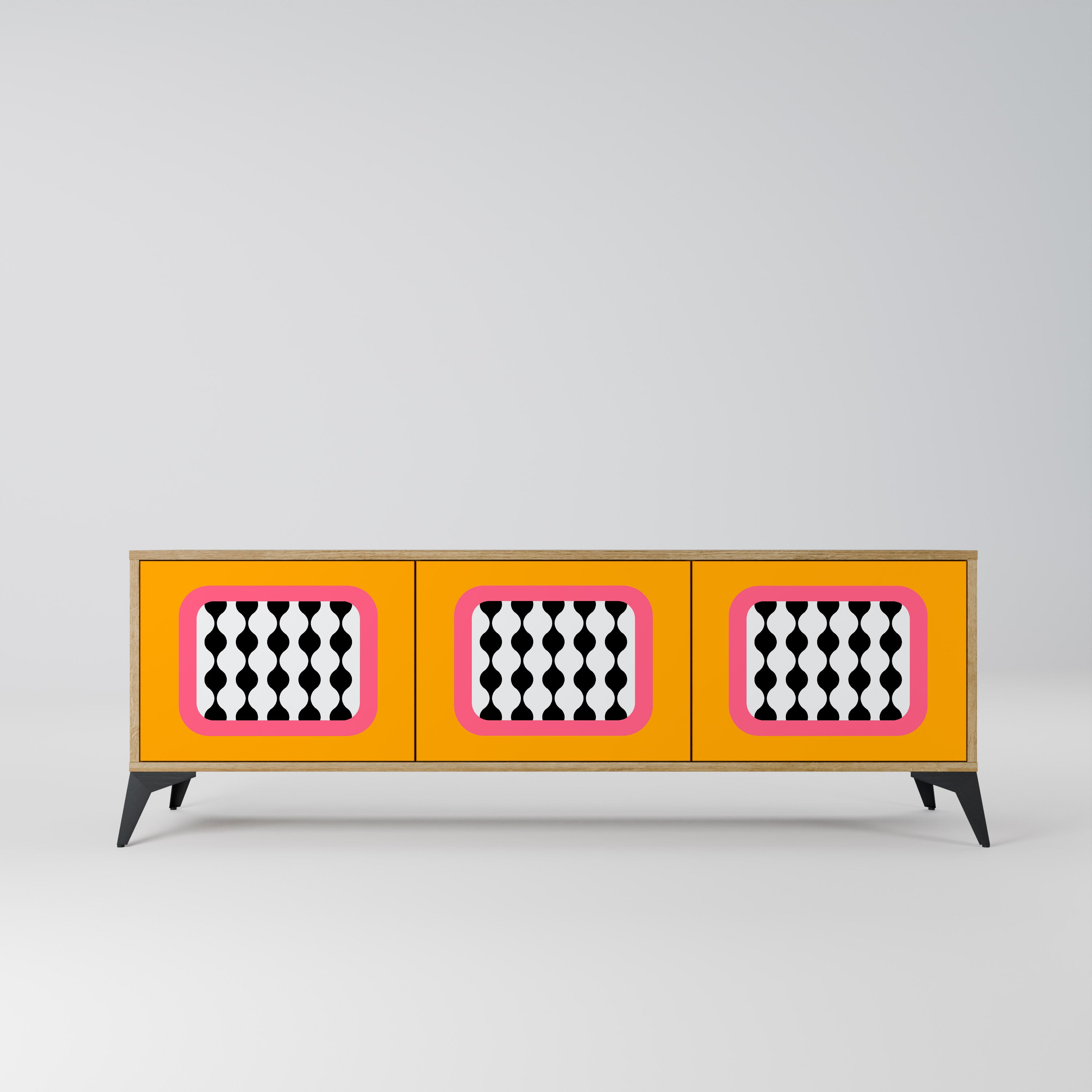 TEARS IN HEAVEN 3-Door TV Stand in Oak Effect