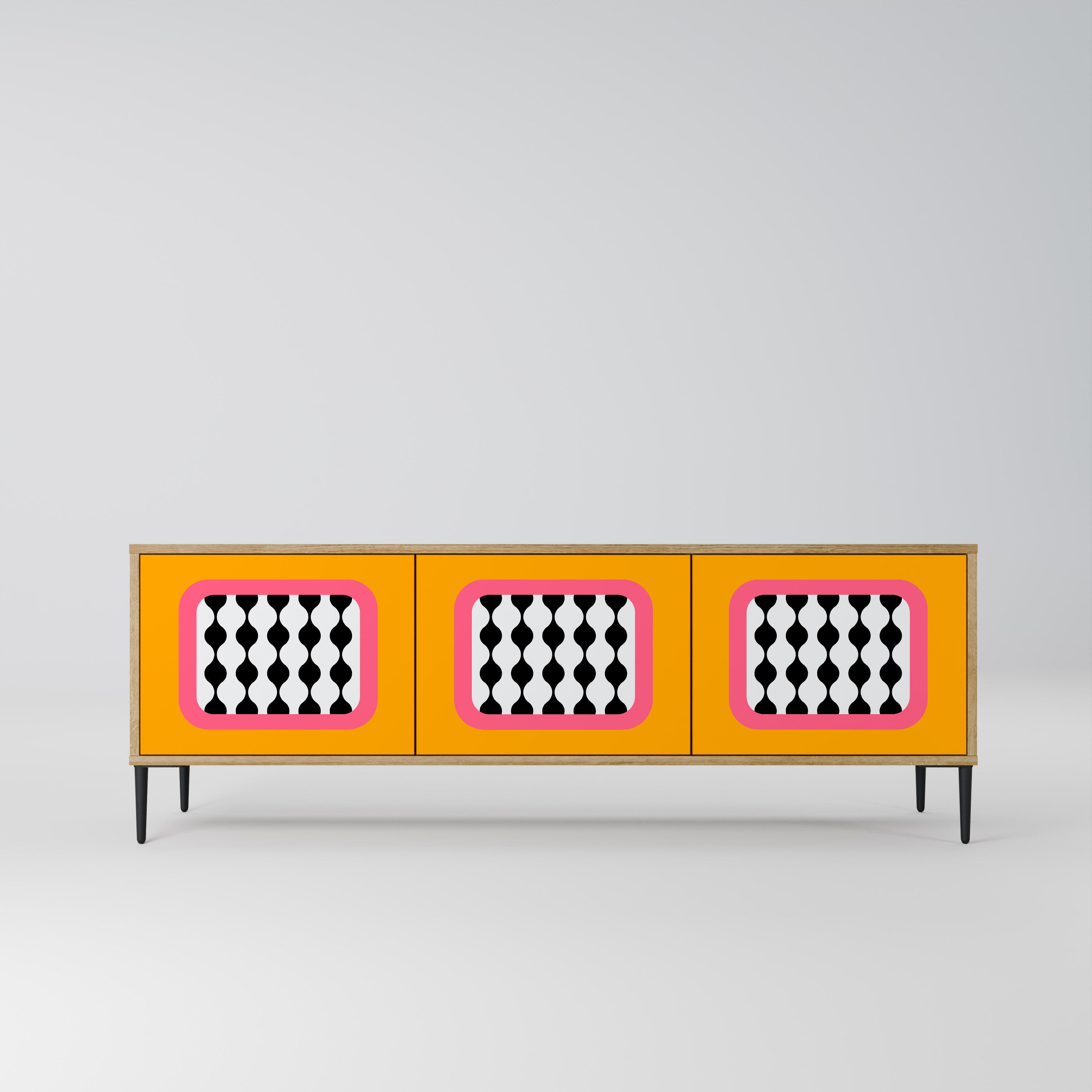 TEARS IN HEAVEN 3-Door TV Stand in Oak Effect