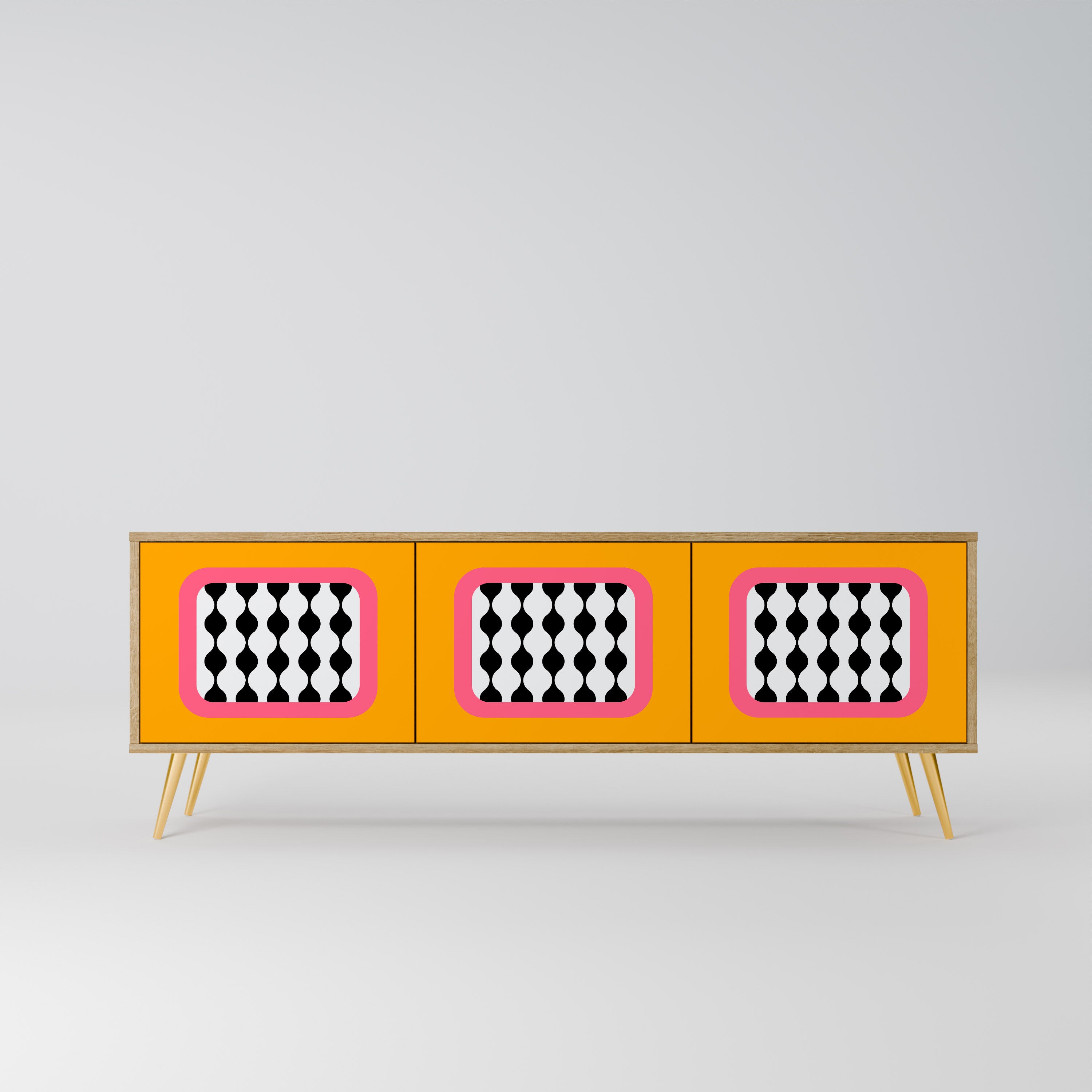 TEARS IN HEAVEN 3-Door TV Stand in Oak Effect