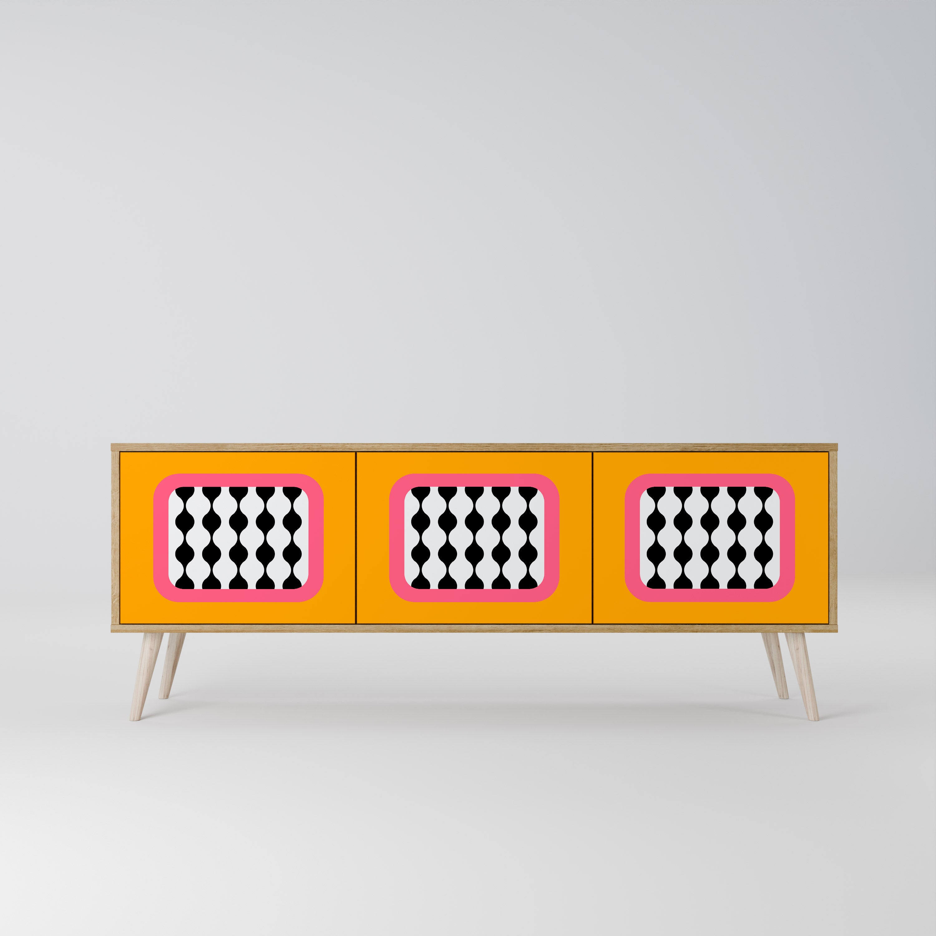 TEARS IN HEAVEN 3-Door TV Stand in Oak Effect