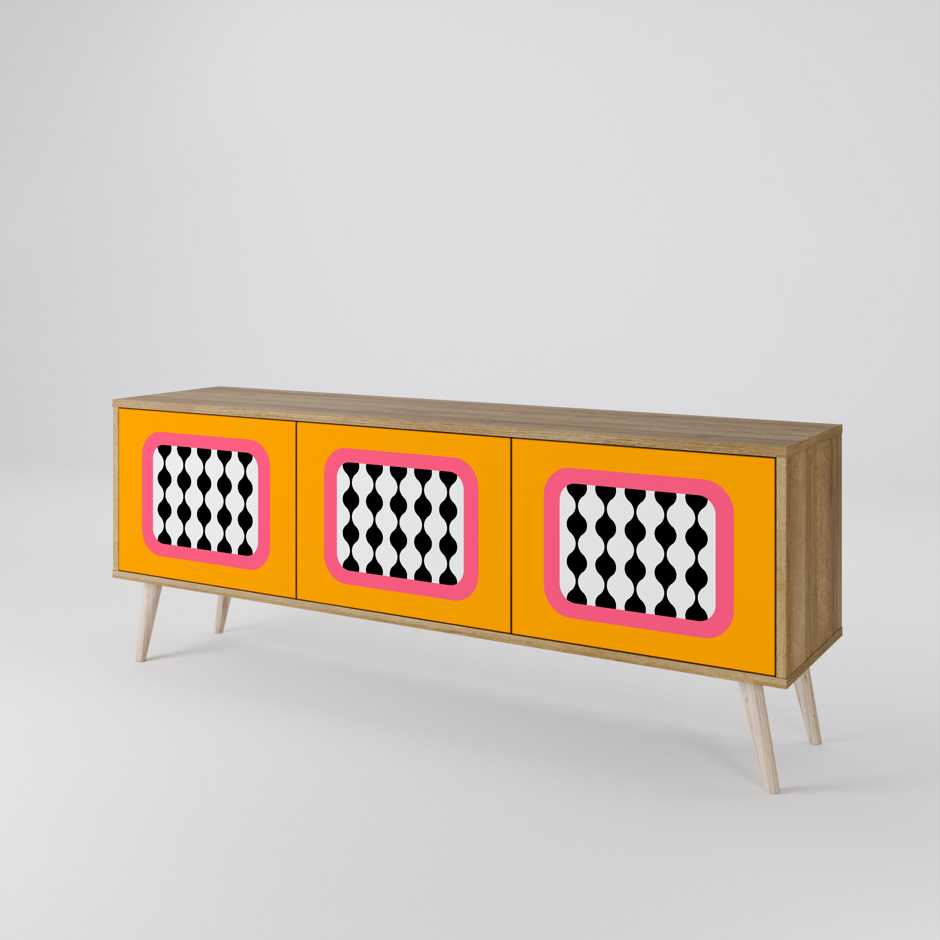 TEARS IN HEAVEN 3-Door TV Stand in Oak Effect
