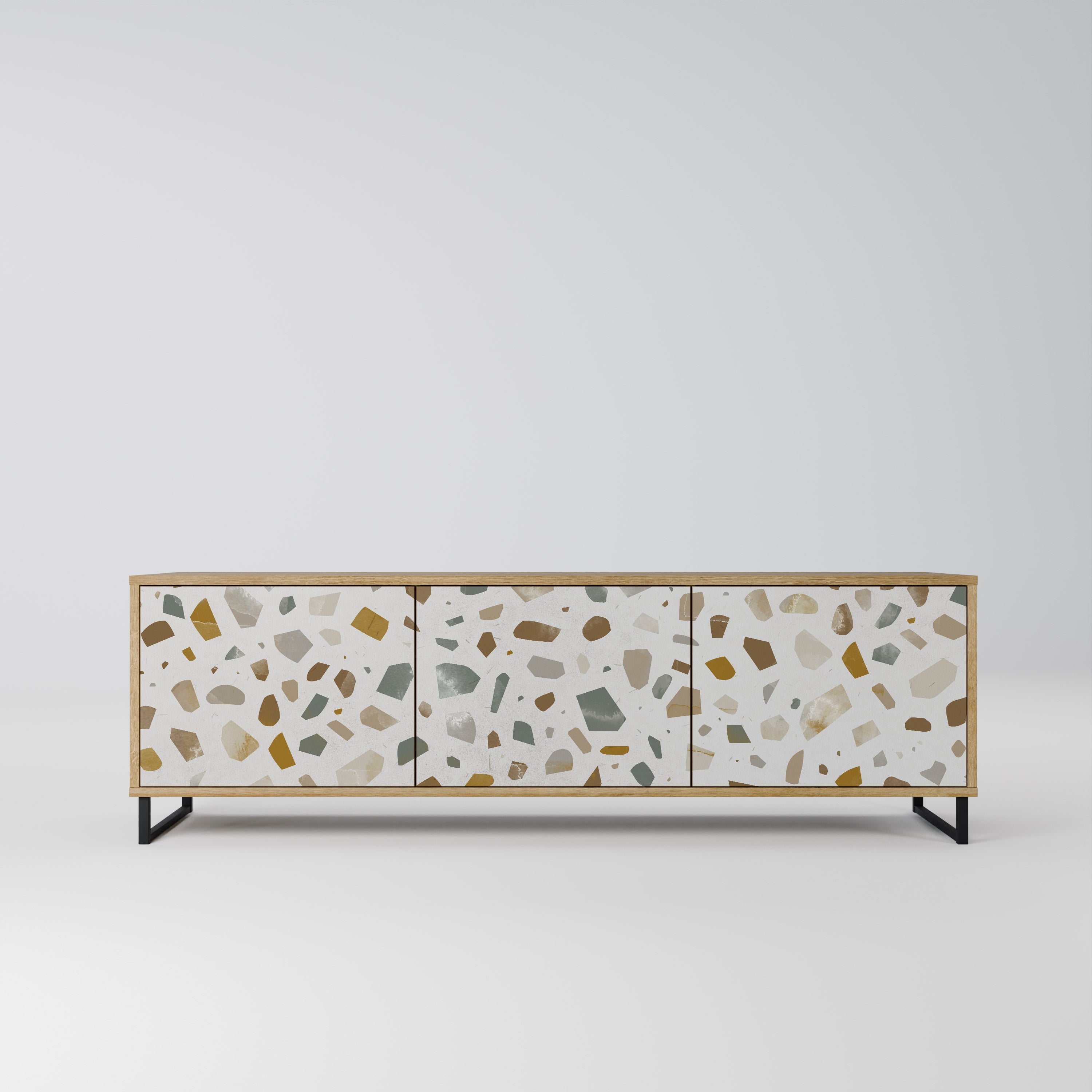 PIECES OF TOMORROW 3-Door TV Stand in Oak Effect