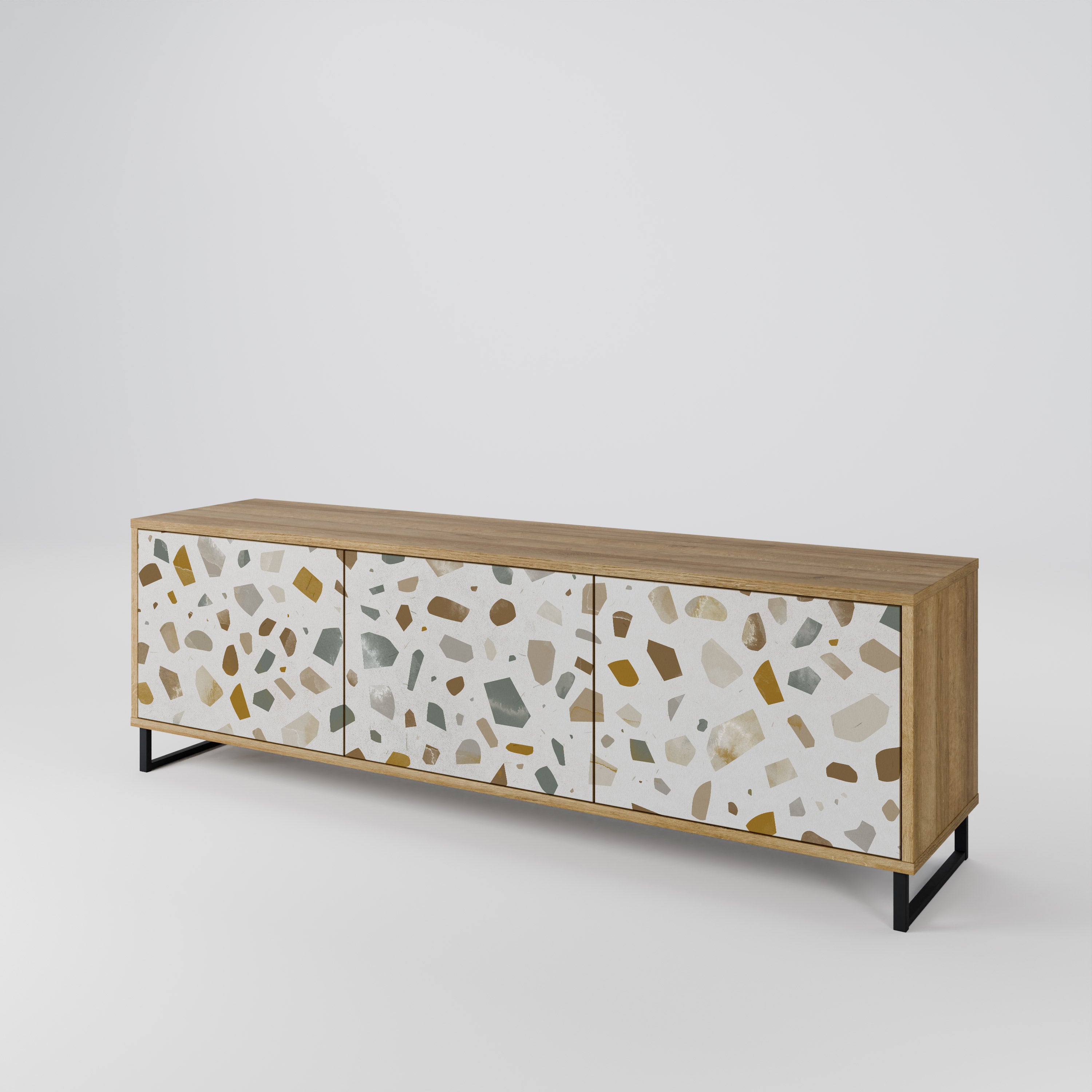 PIECES OF TOMORROW 3-Door TV Stand in Oak Effect