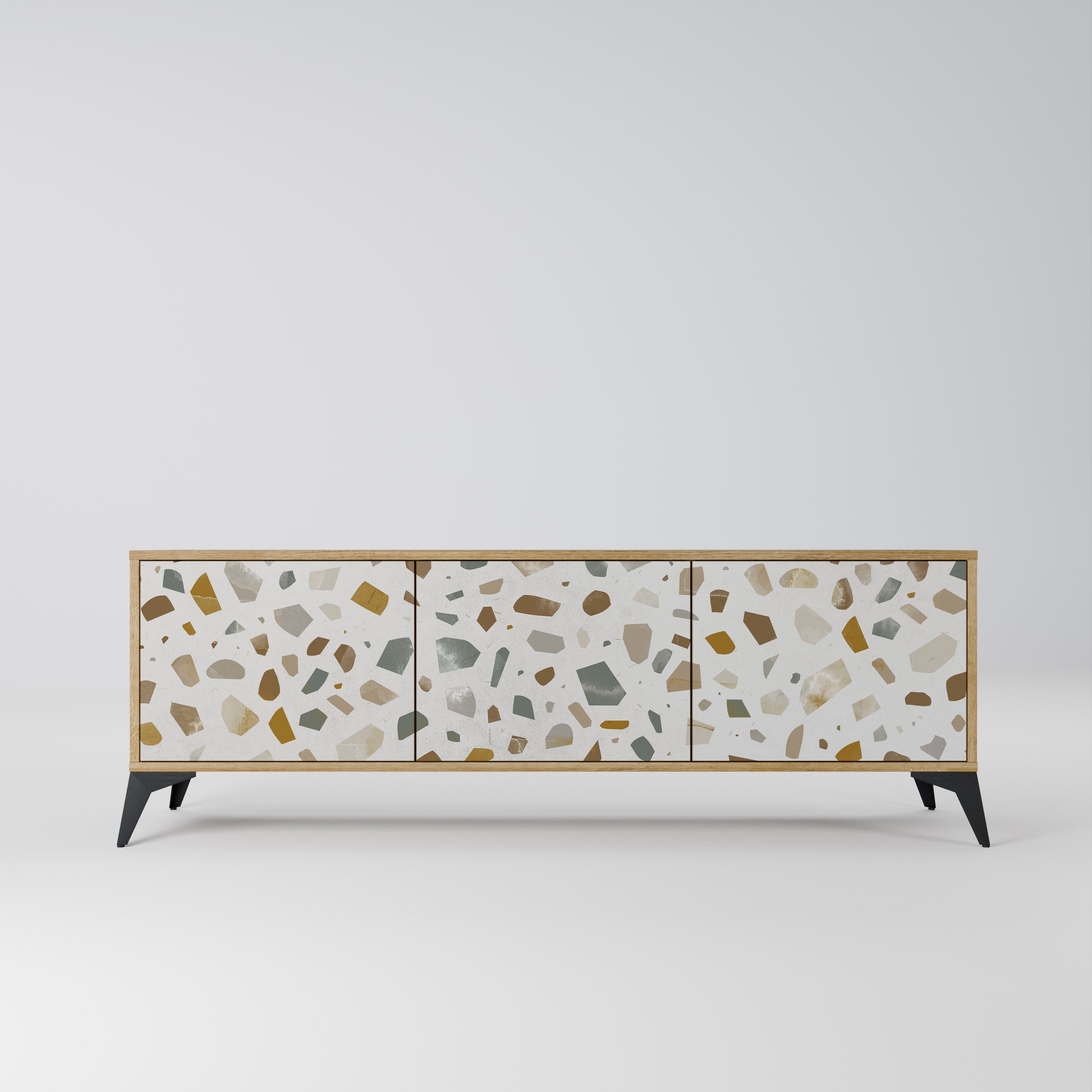 PIECES OF TOMORROW 3-Door TV Stand in Oak Effect