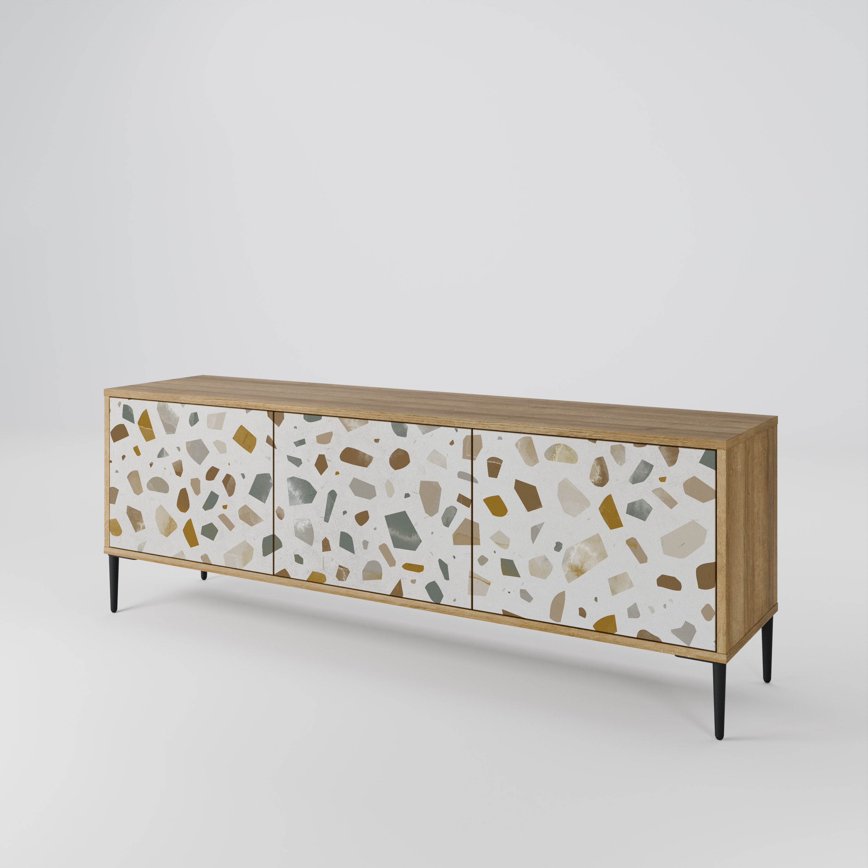 PIECES OF TOMORROW 3-Door TV Stand in Oak Effect
