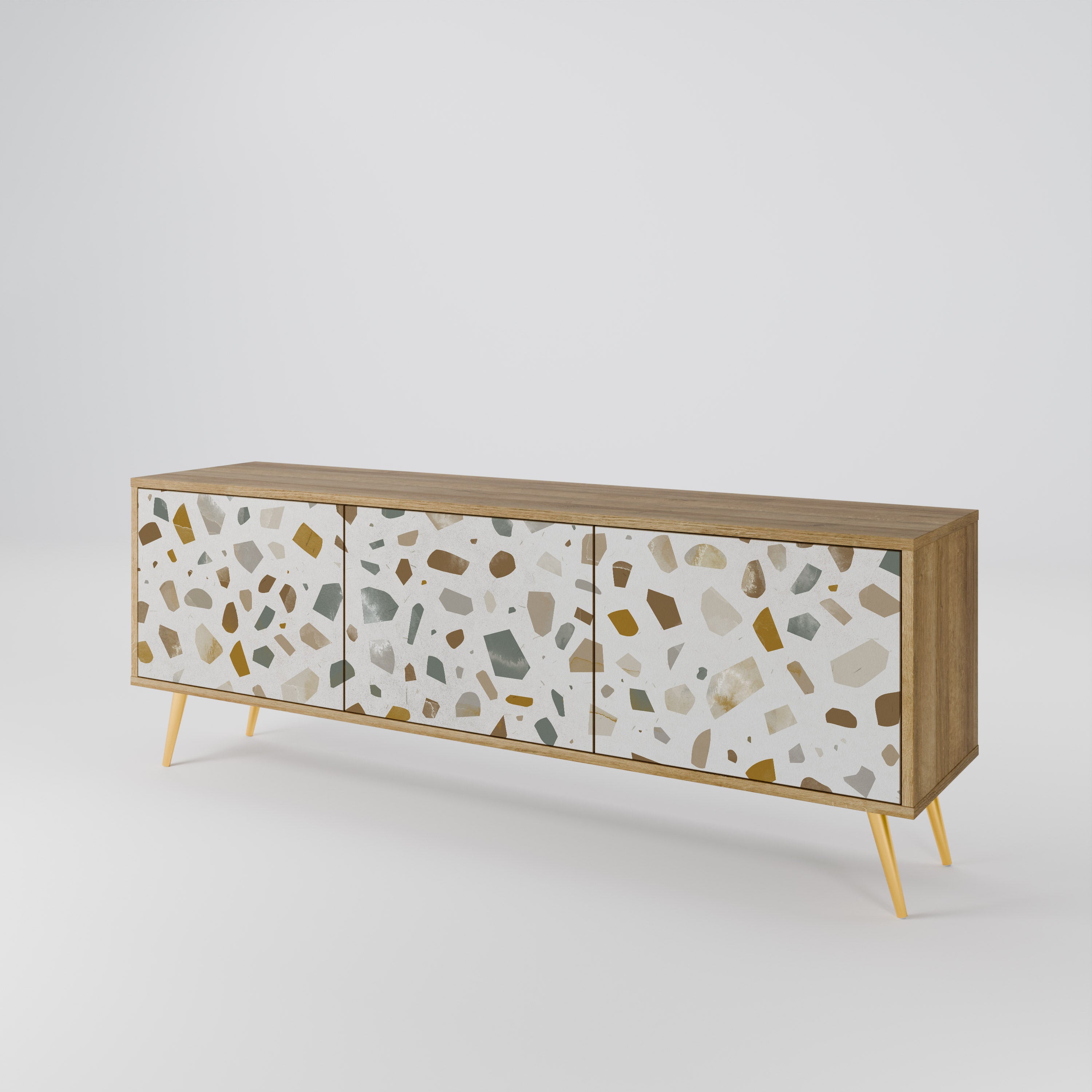 PIECES OF TOMORROW 3-Door TV Stand in Oak Effect