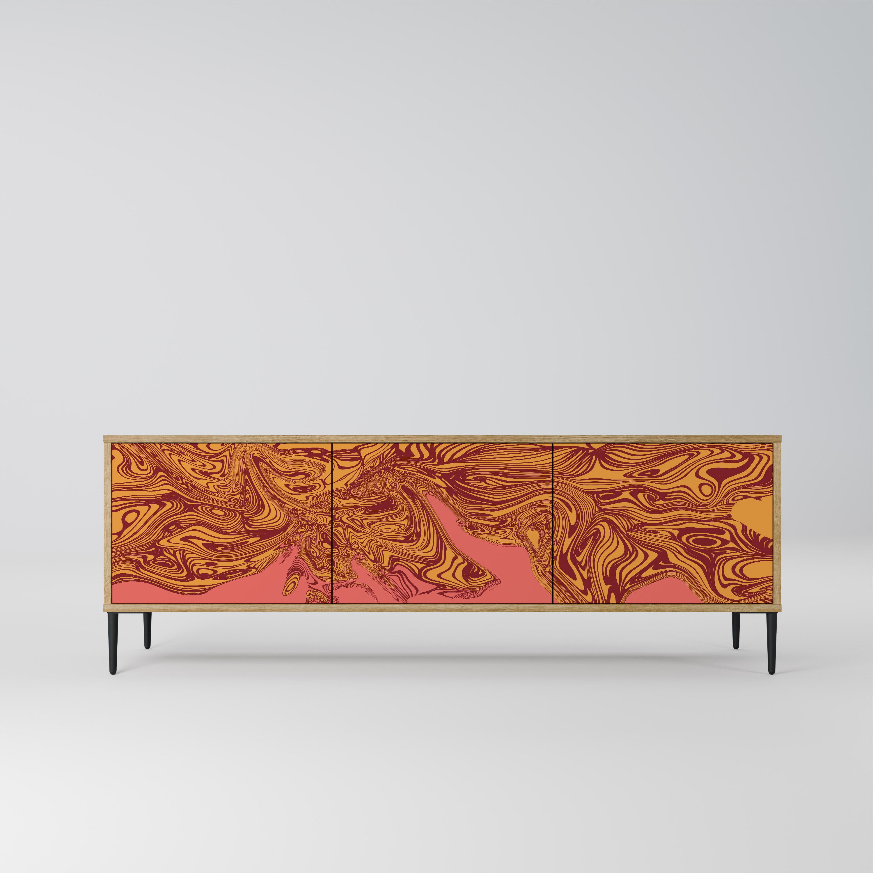 FLOATING THOUGHTS 3-Door TV Stand in Oak Effect