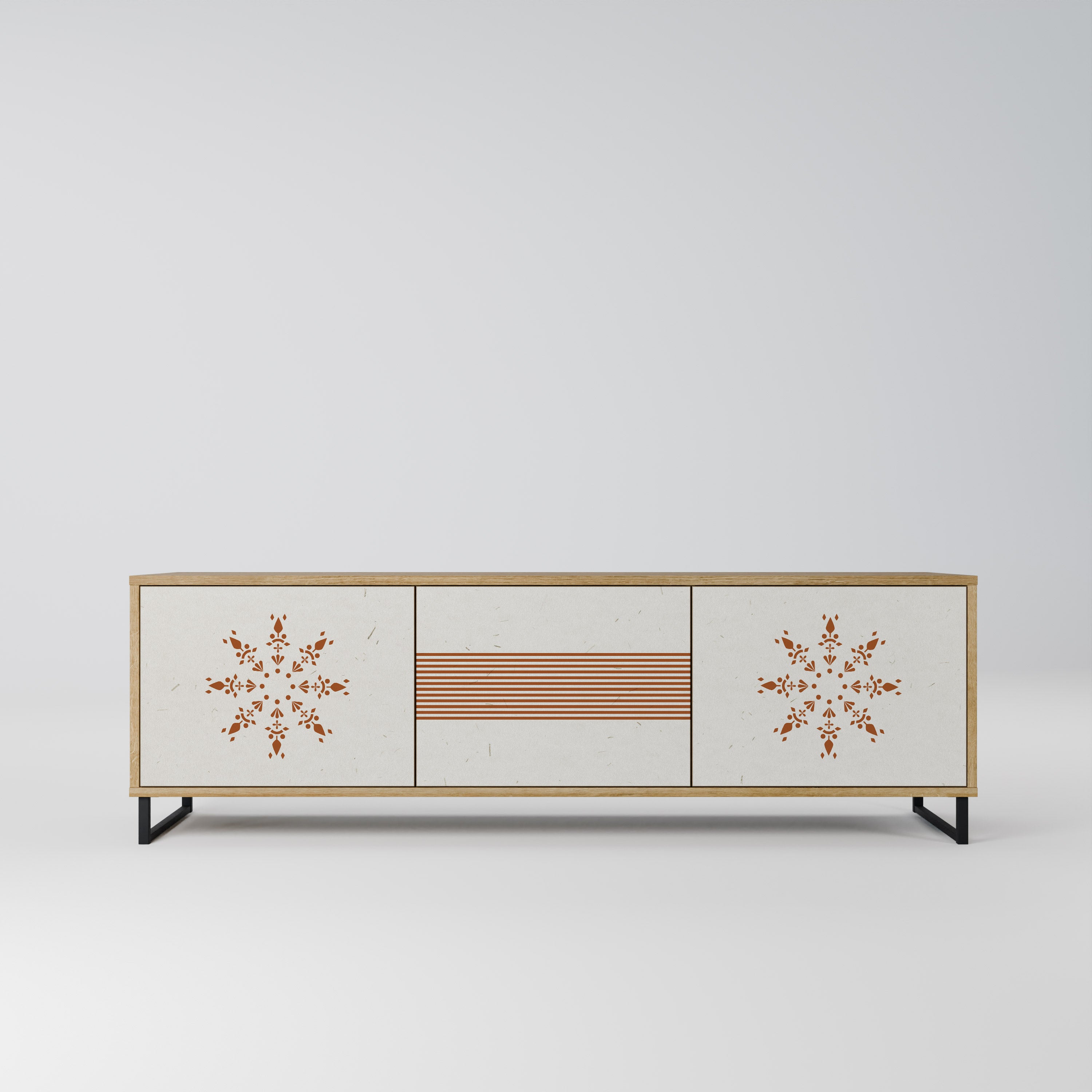 DAILY HARMONY 3-Door TV Stand in Oak Effect