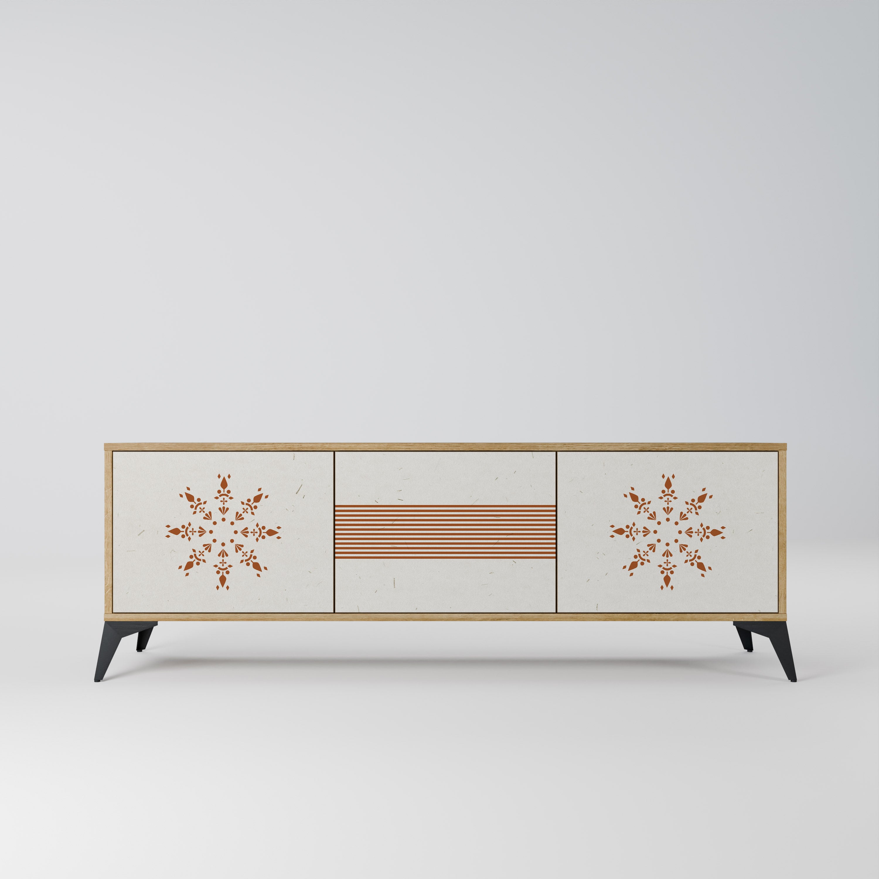 DAILY HARMONY 3-Door TV Stand in Oak Effect
