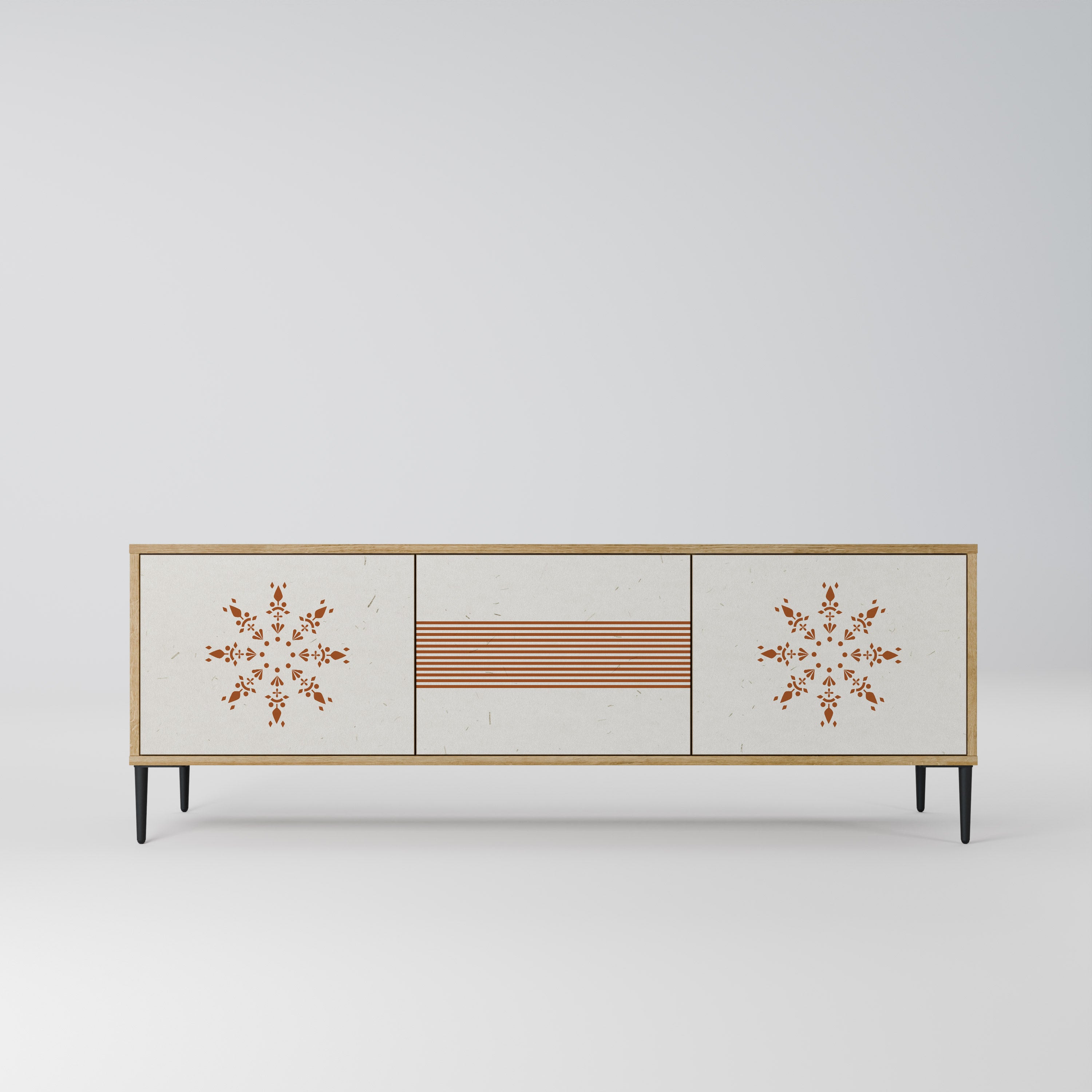 DAILY HARMONY 3-Door TV Stand in Oak Effect