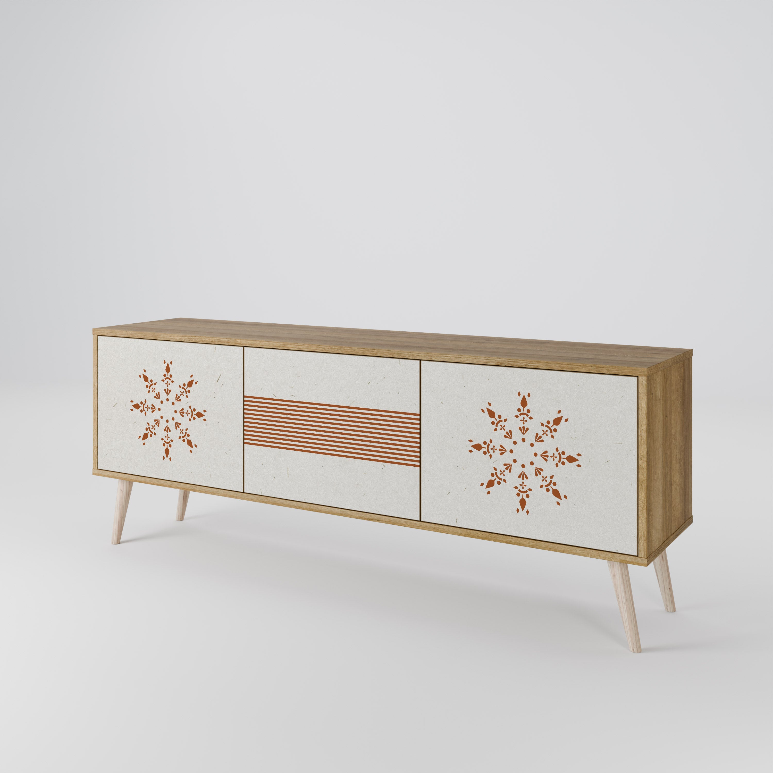 DAILY HARMONY 3-Door TV Stand in Oak Effect
