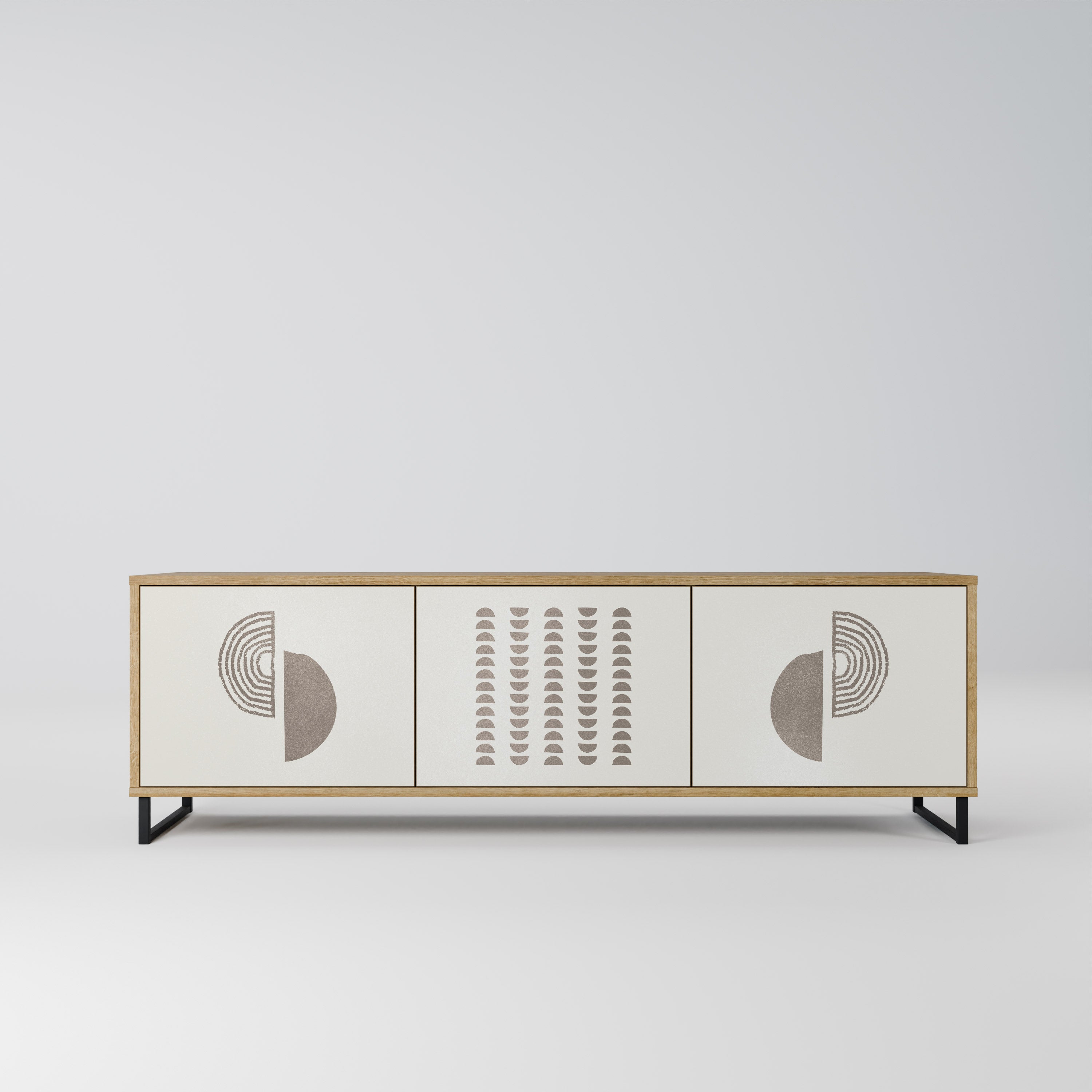 HARMONY ESSENCE 3-Door TV Stand in Oak Effect