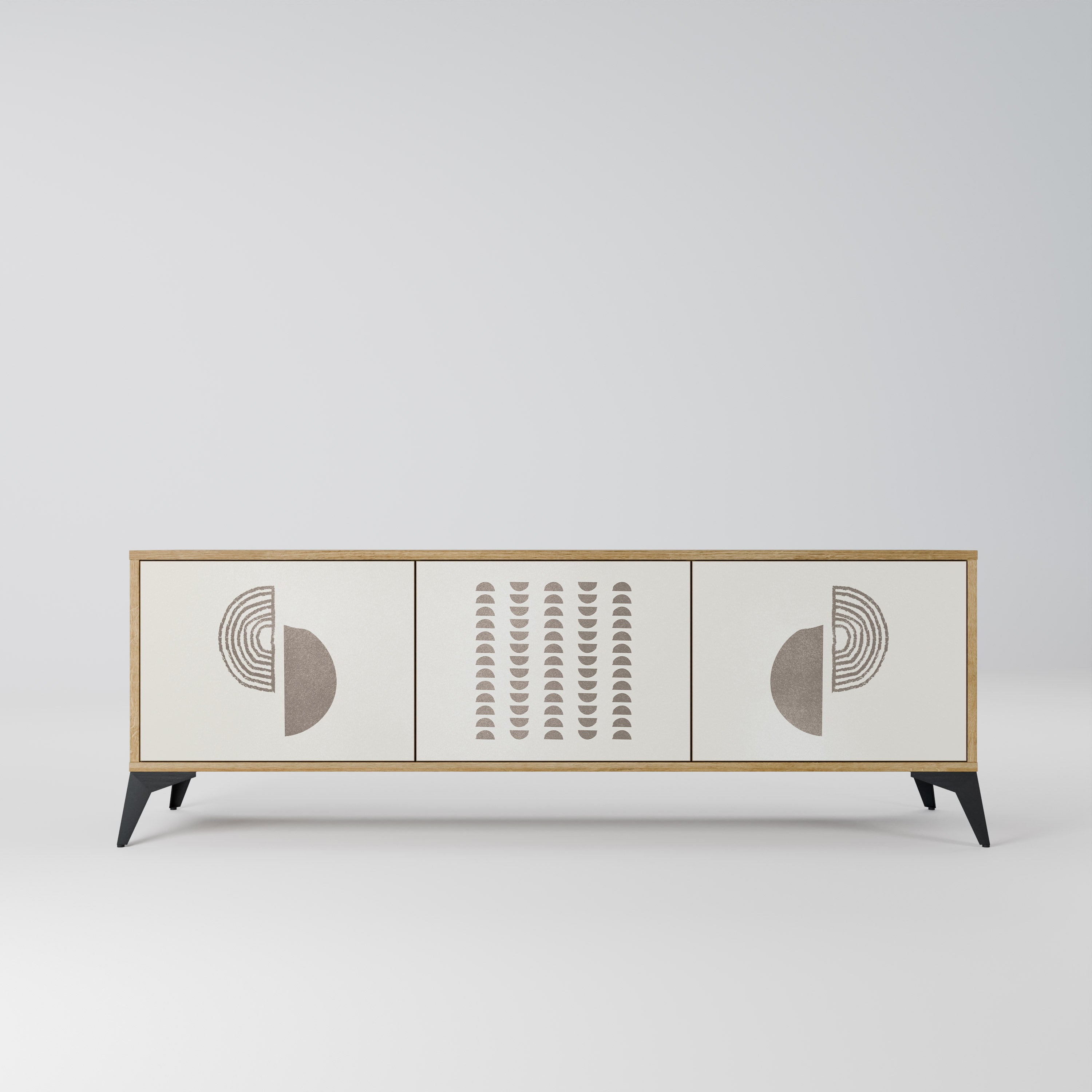 HARMONY ESSENCE 3-Door TV Stand in Oak Effect