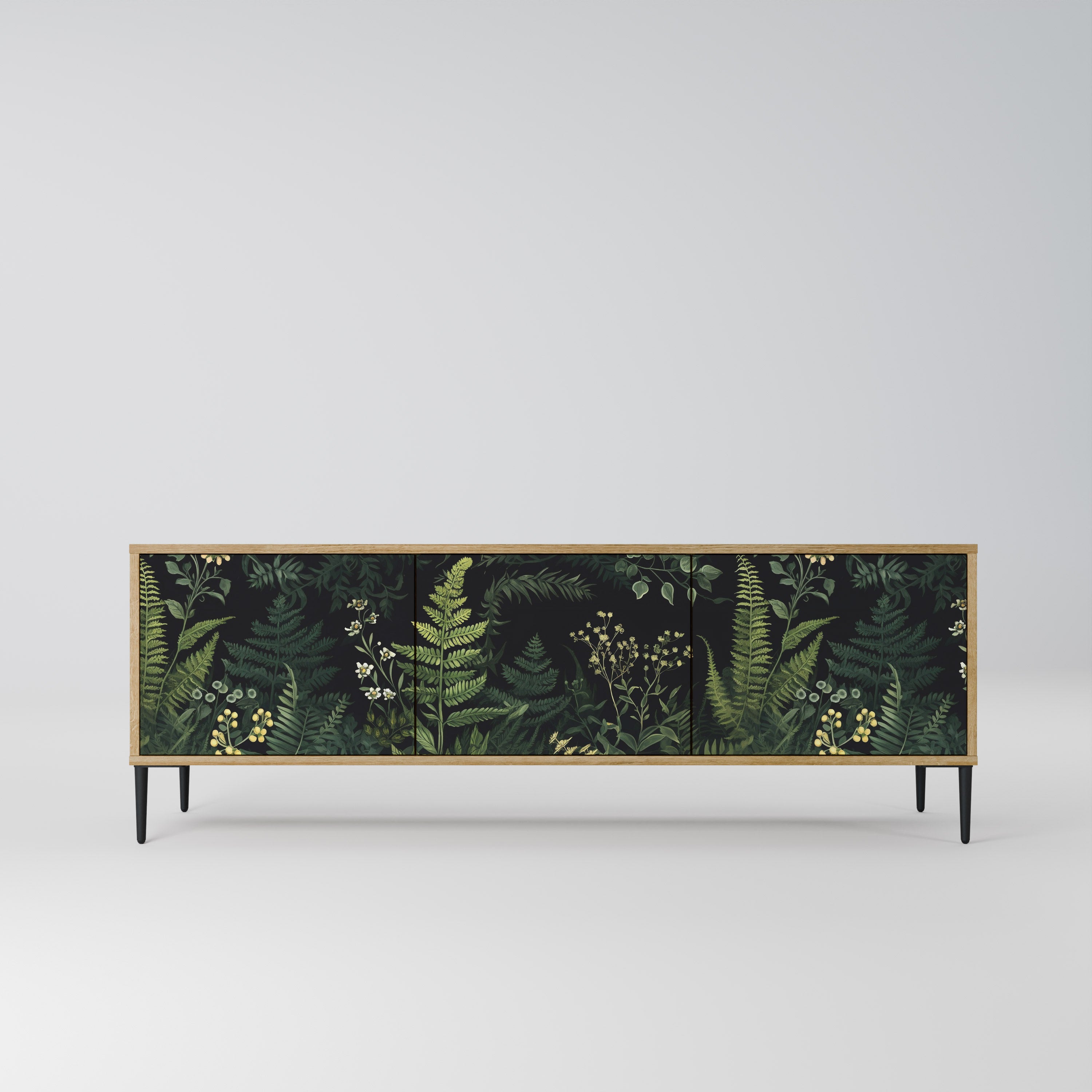 FERN FLOWERS 3-Door TV Stand in Oak Effect