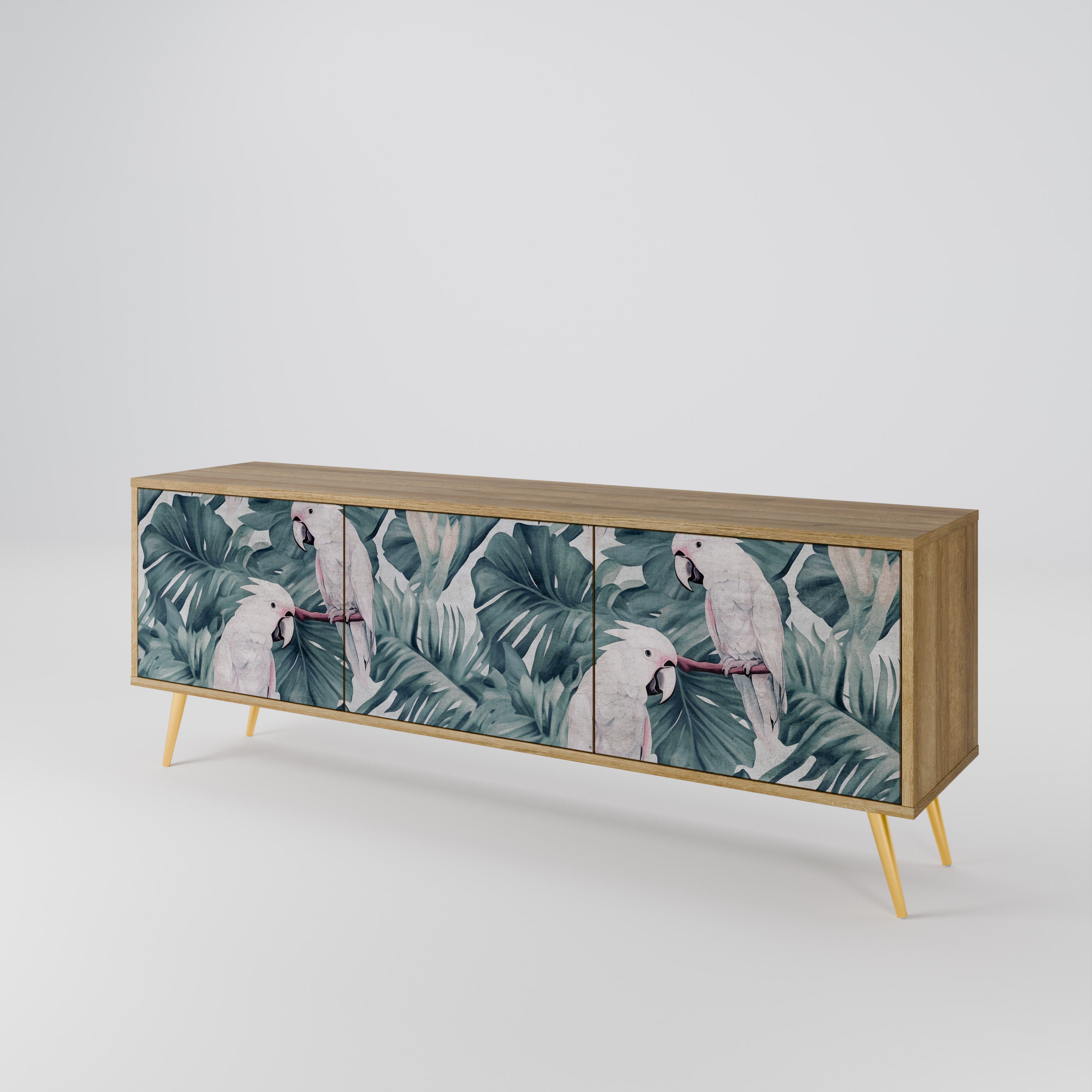 POPINJAY LOOK 3-Door TV Stand in Oak Effect