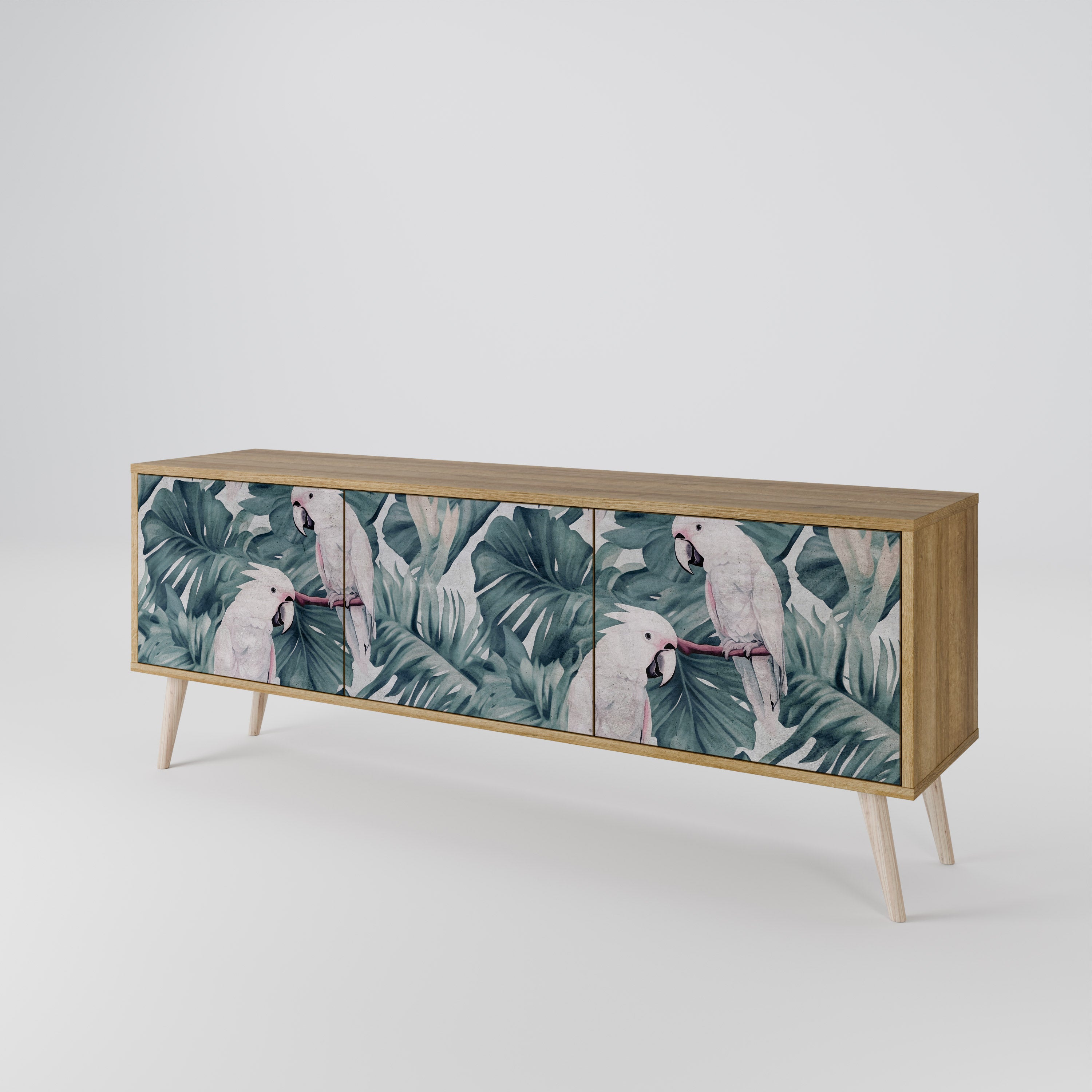POPINJAY LOOK 3-Door TV Stand in Oak Effect