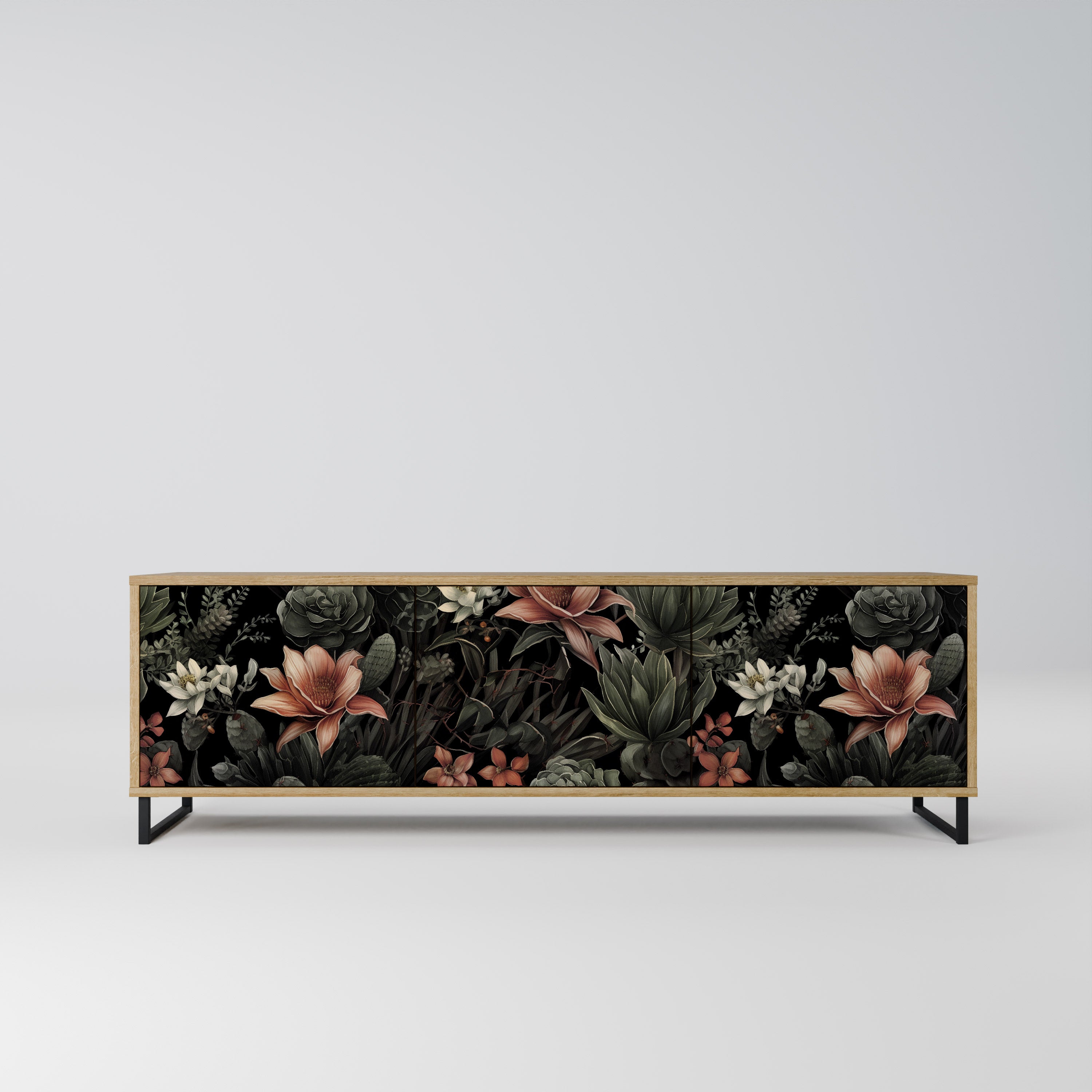 SECRET VERDURE 3-Door TV Stand in Oak Effect