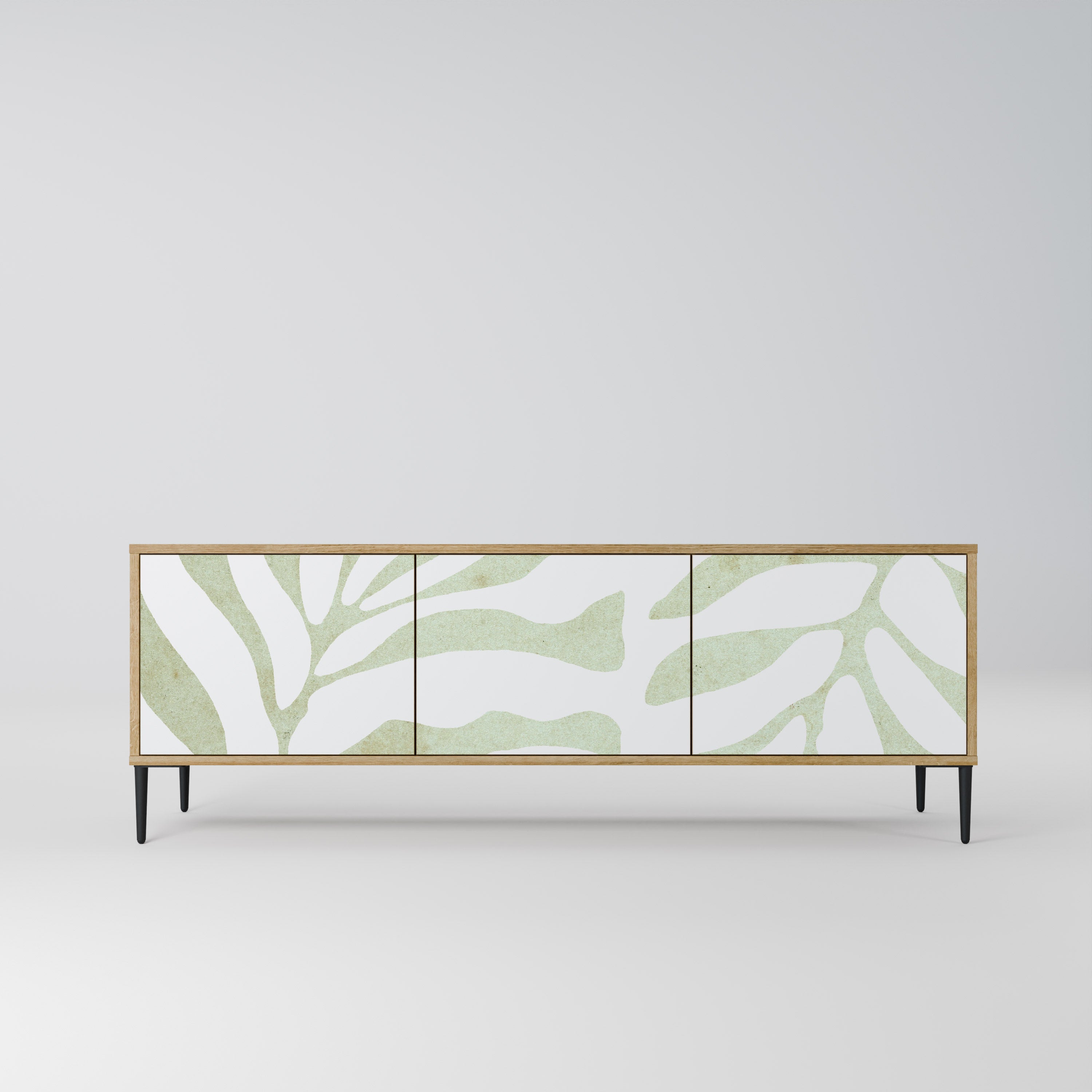 BOTANICAL SPARK 3-Door TV Stand in Oak Effect