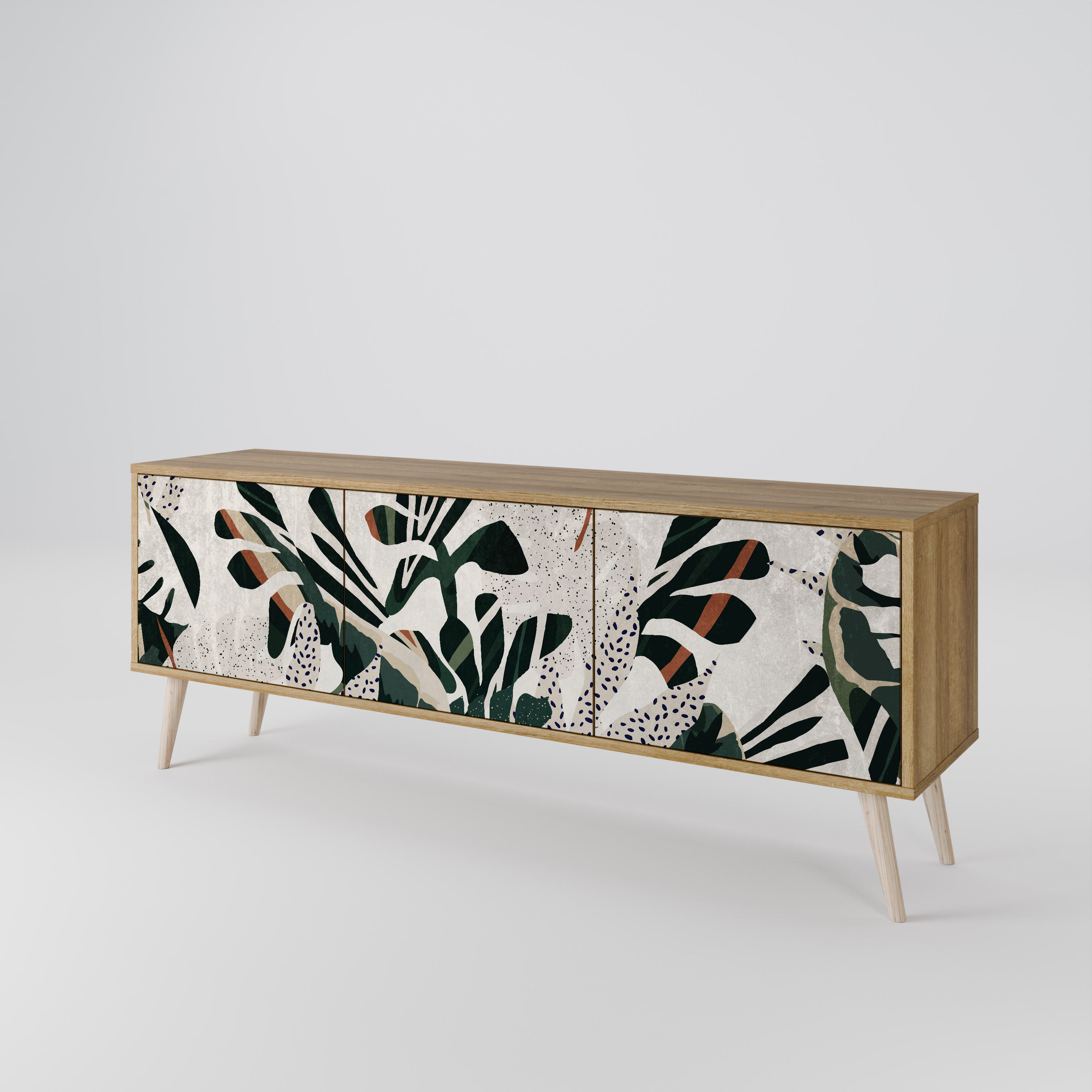 VERDURE FORMATION 3-Door TV Stand in Oak Effect