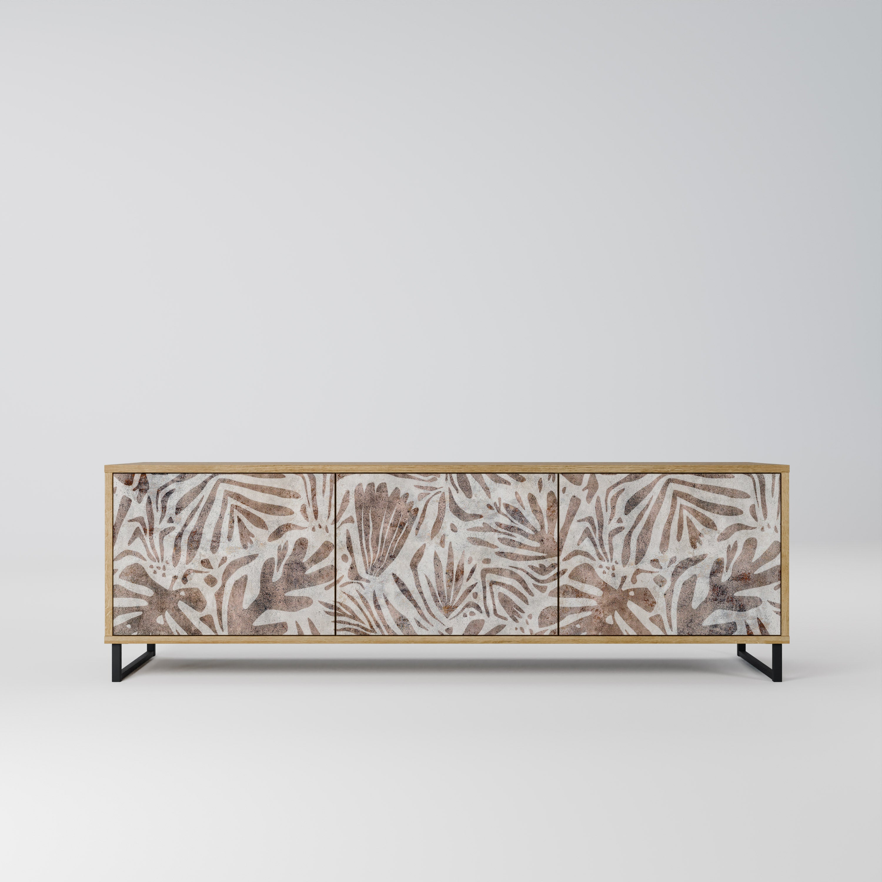 PASSING TIME 3-Door TV Stand in Oak Effect