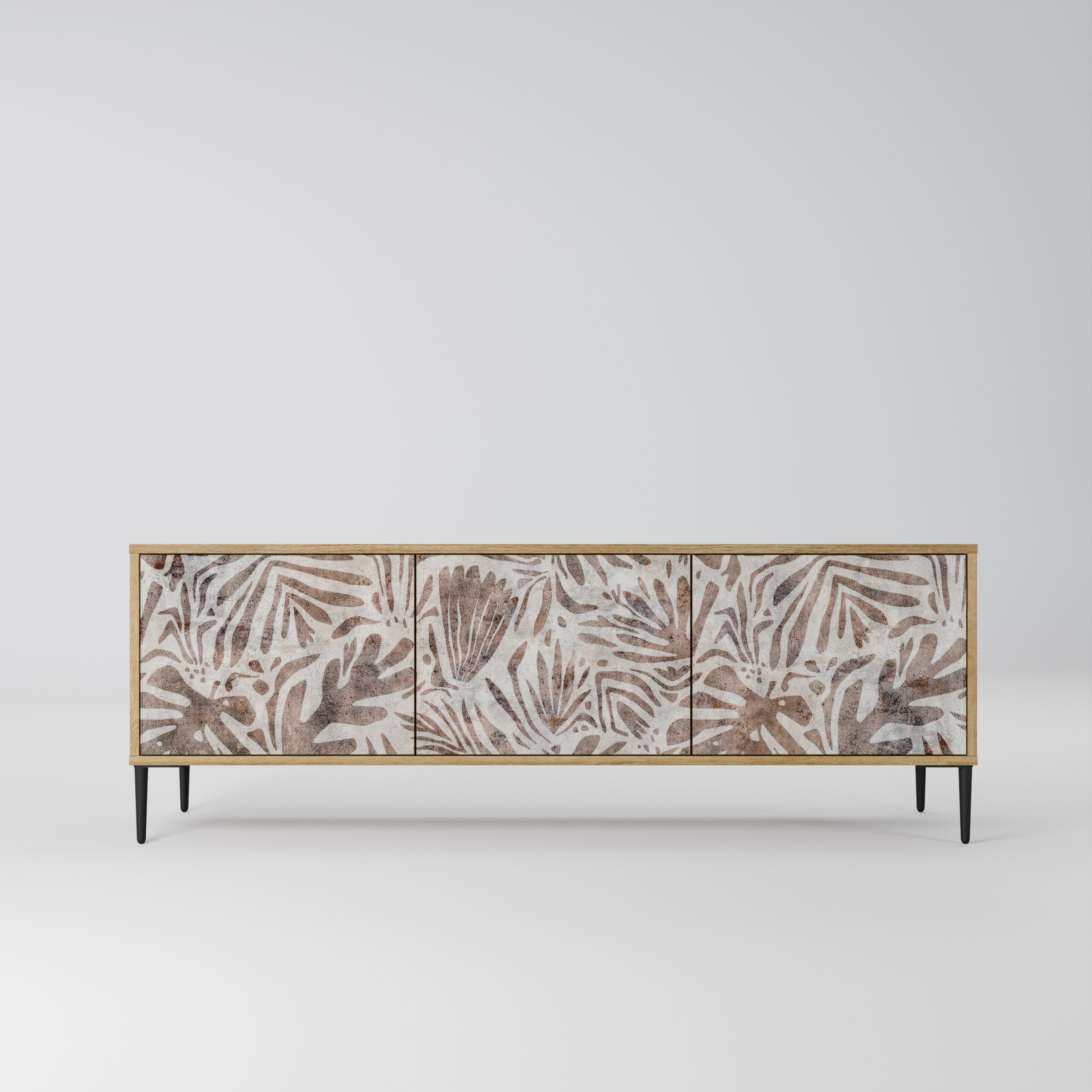 PASSING TIME 3-Door TV Stand in Oak Effect