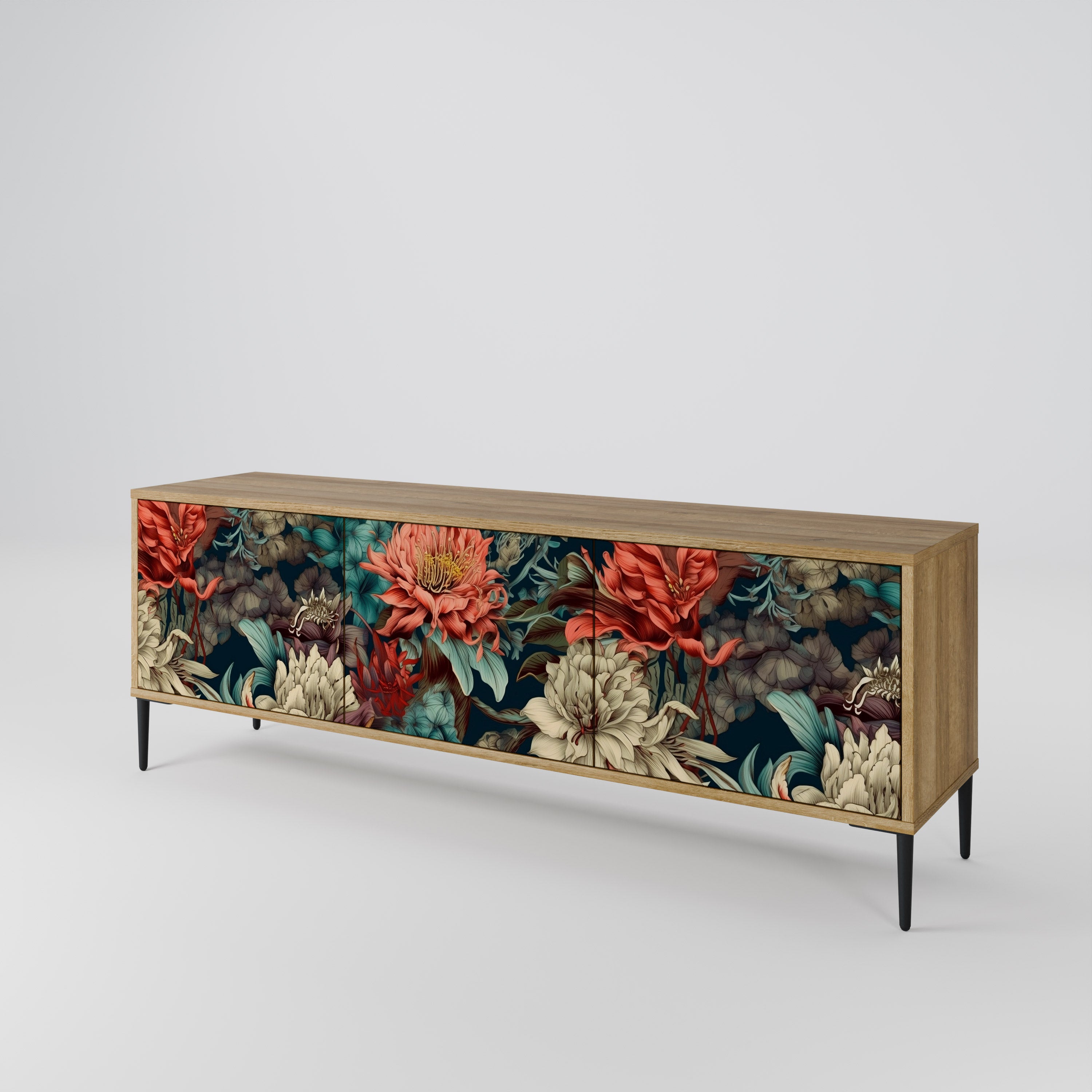 SPROUTING GRACE 3-Door TV Stand in Oak Effect