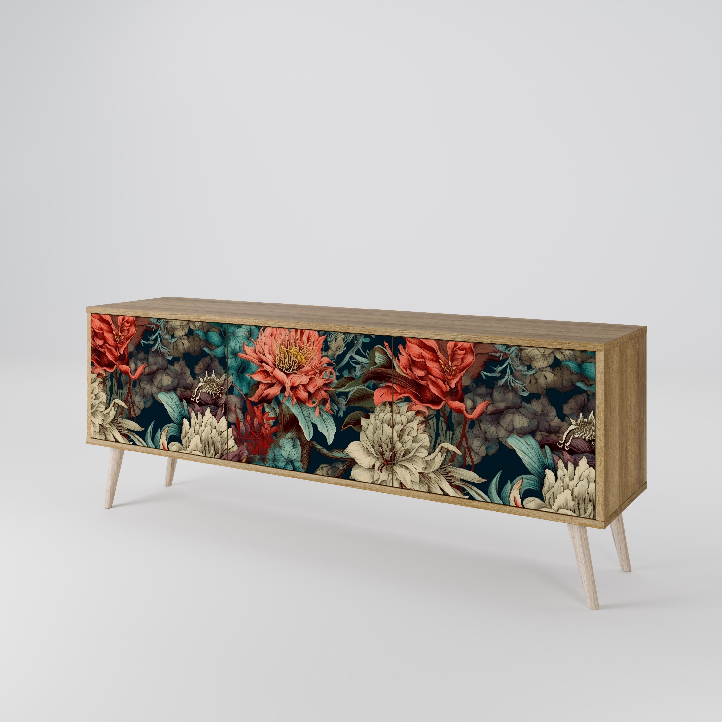 SPROUTING GRACE 3-Door TV Stand in Oak Effect