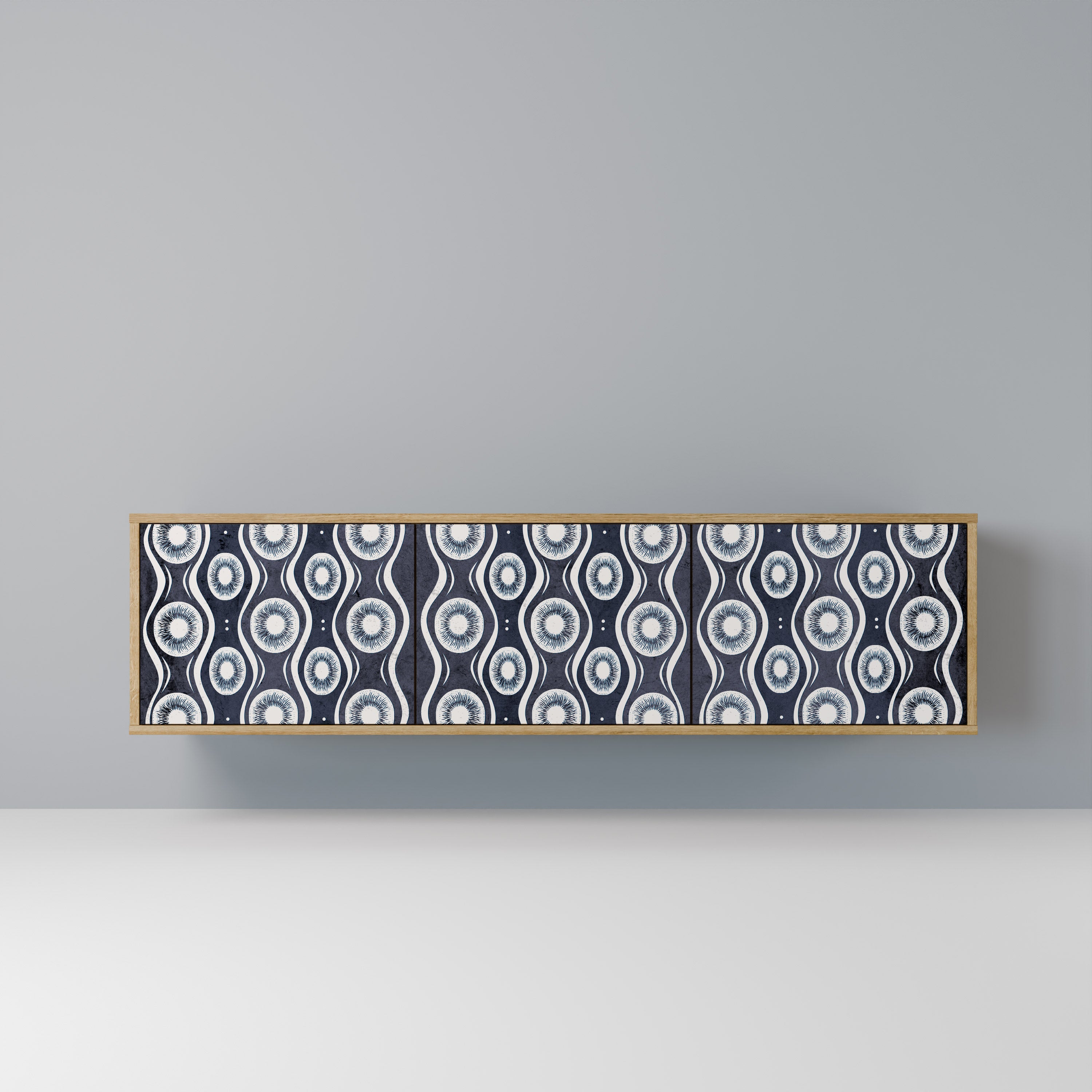 Mueble de TV de 3 puertas GRAPHITE EYES con efecto roble