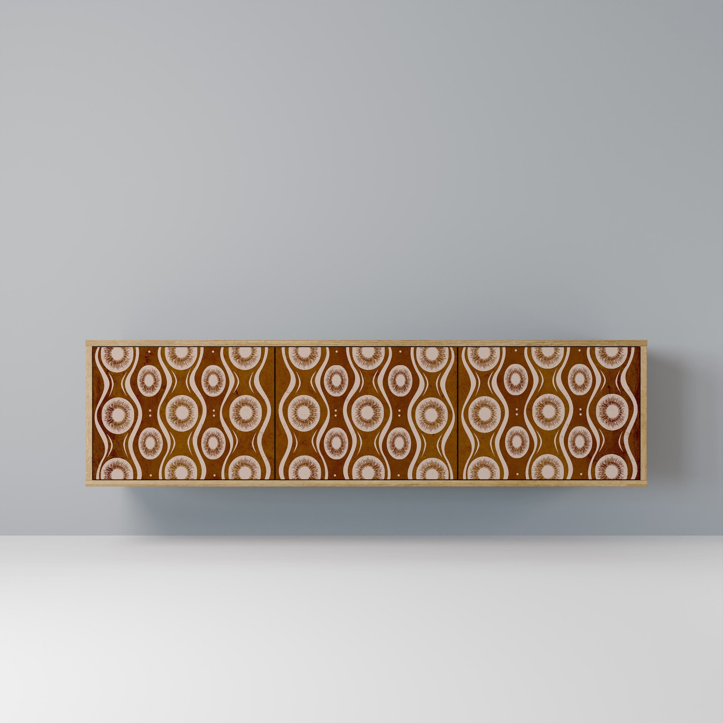Mueble de TV de 3 puertas BROWN EYES con efecto roble