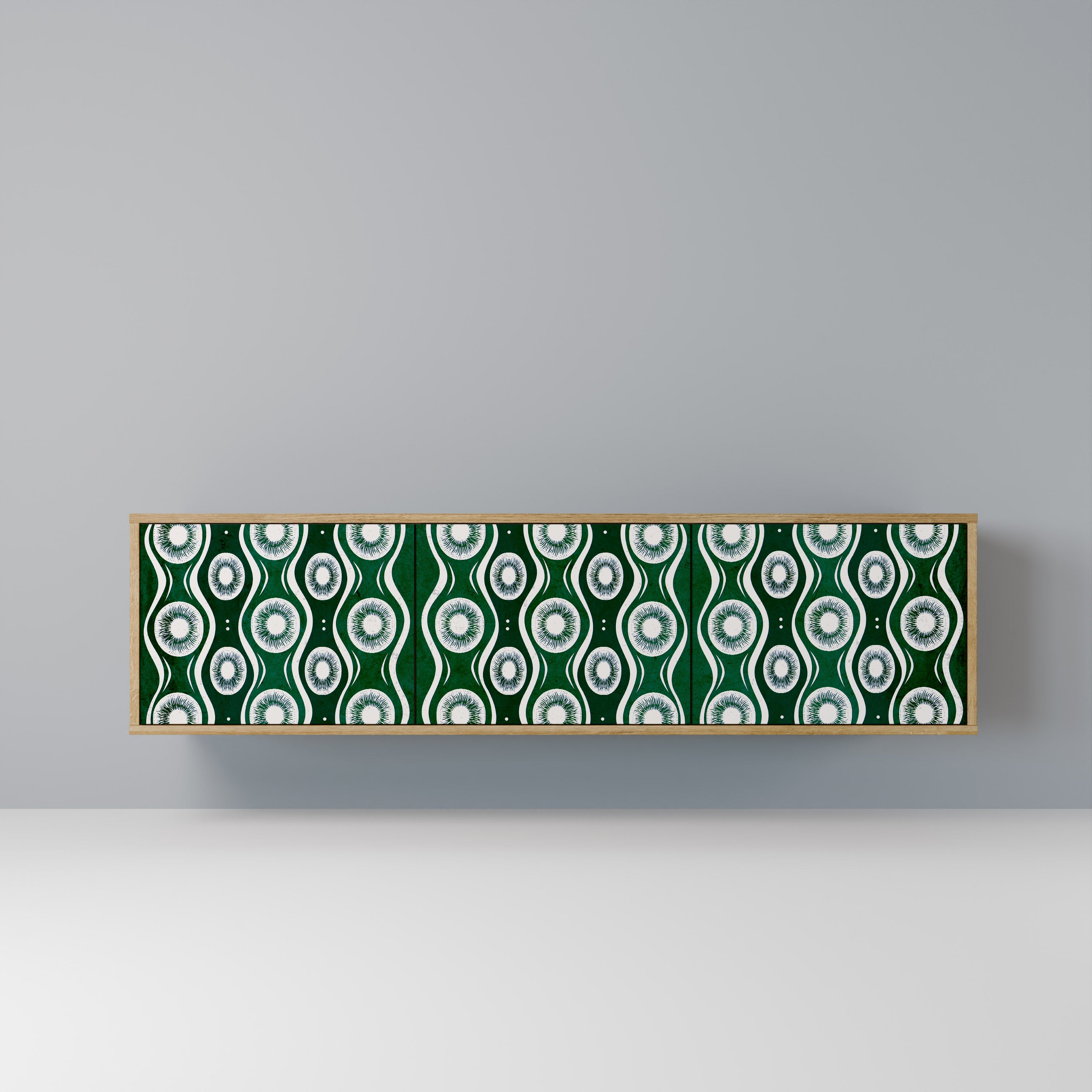 Mueble de TV de 3 puertas GREEN EYES con efecto roble