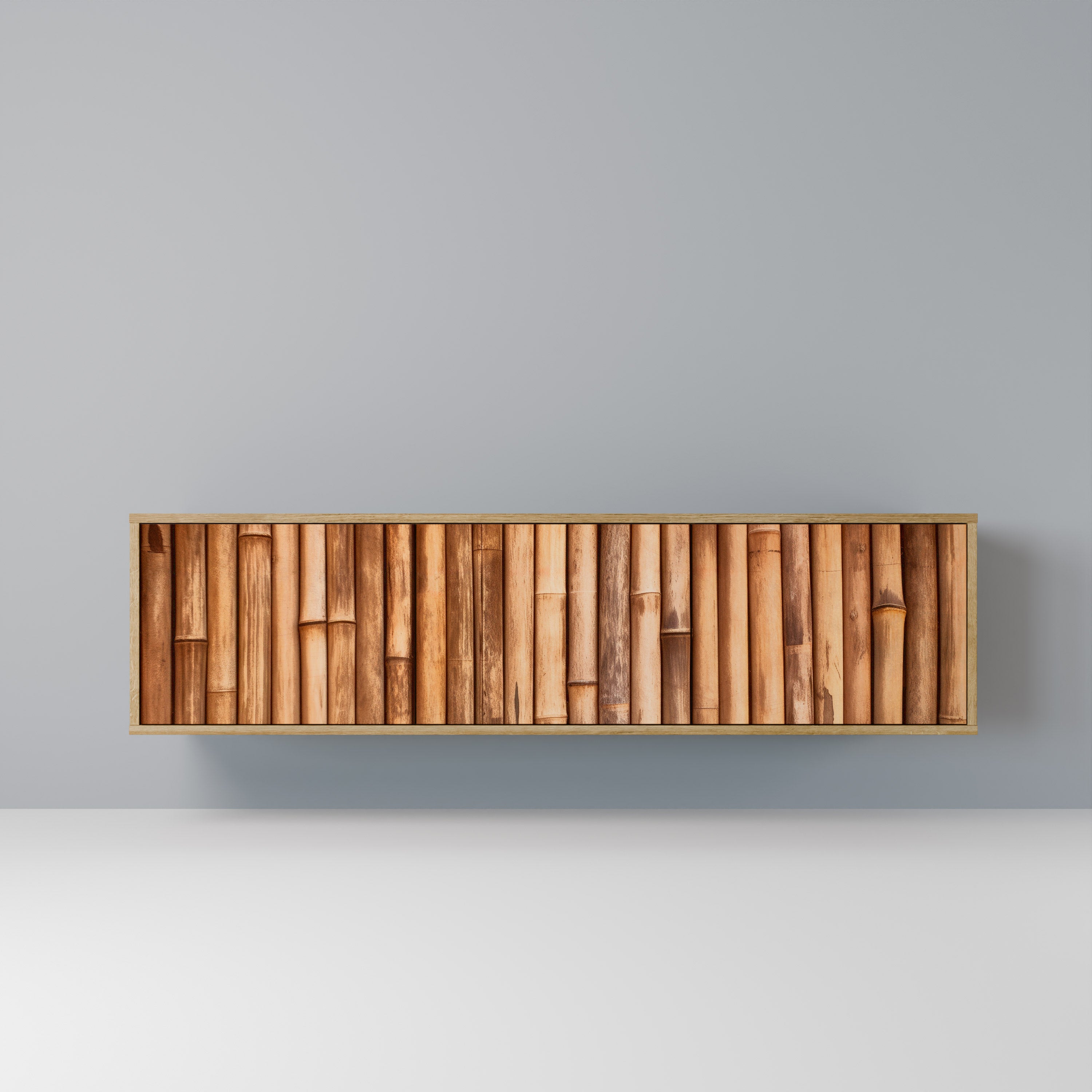 Mueble de TV de 3 puertas NATURAL WOOD con efecto roble
