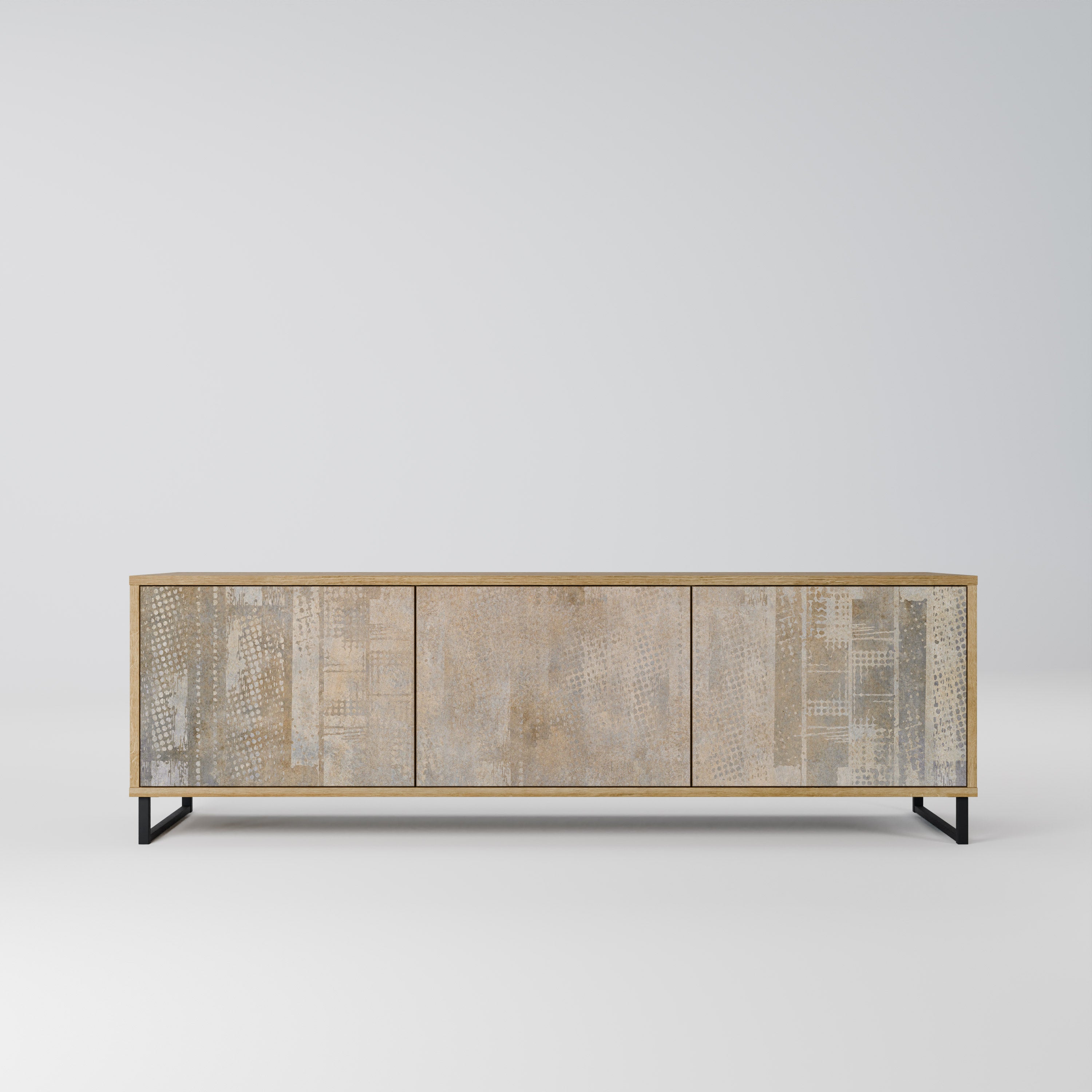 Mueble de TV de 3 puertas con efecto roble SCREEN ERROR