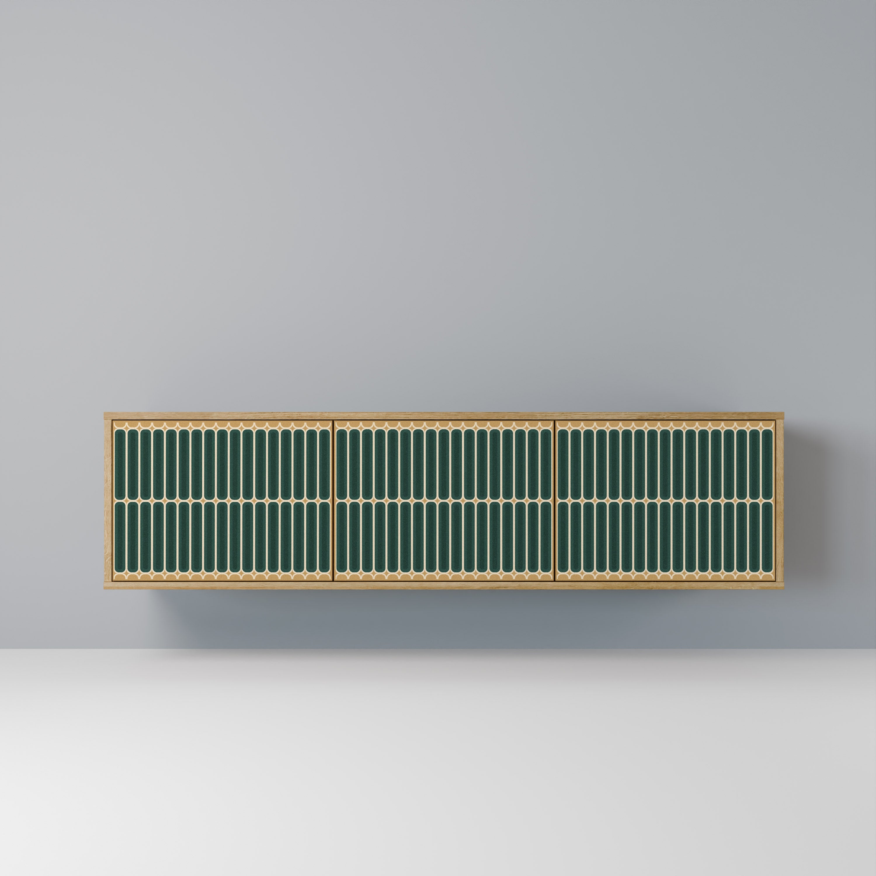 Mueble de TV ILUSION GATE de 3 puertas con efecto roble