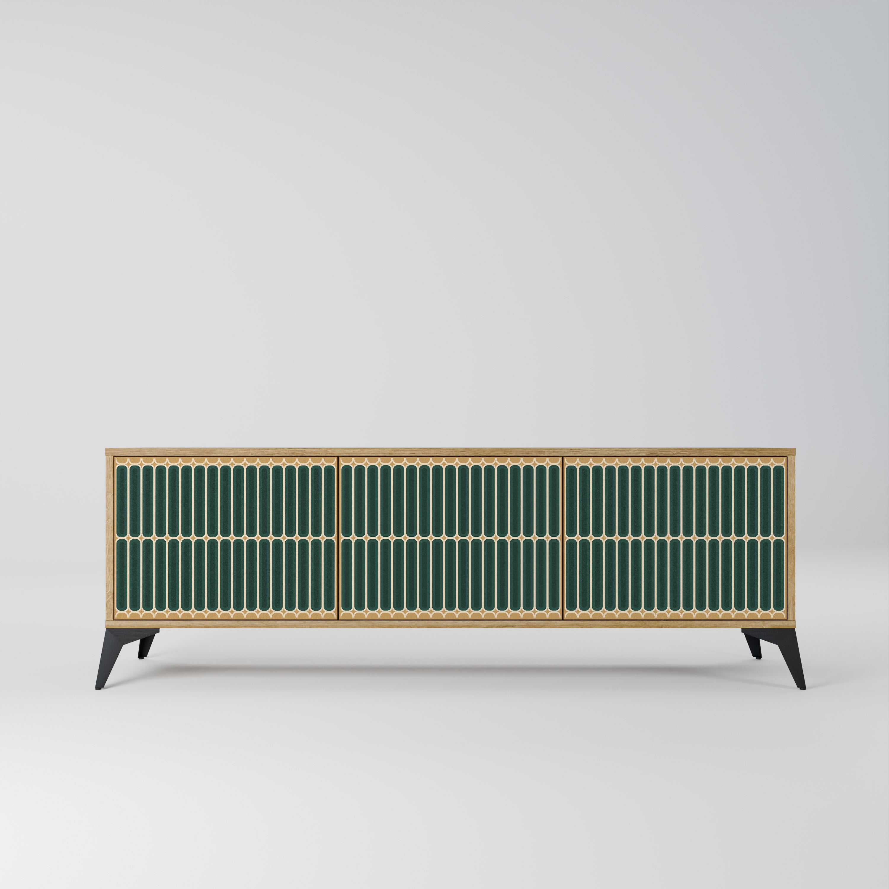 Mueble de TV ILUSION GATE de 3 puertas con efecto roble