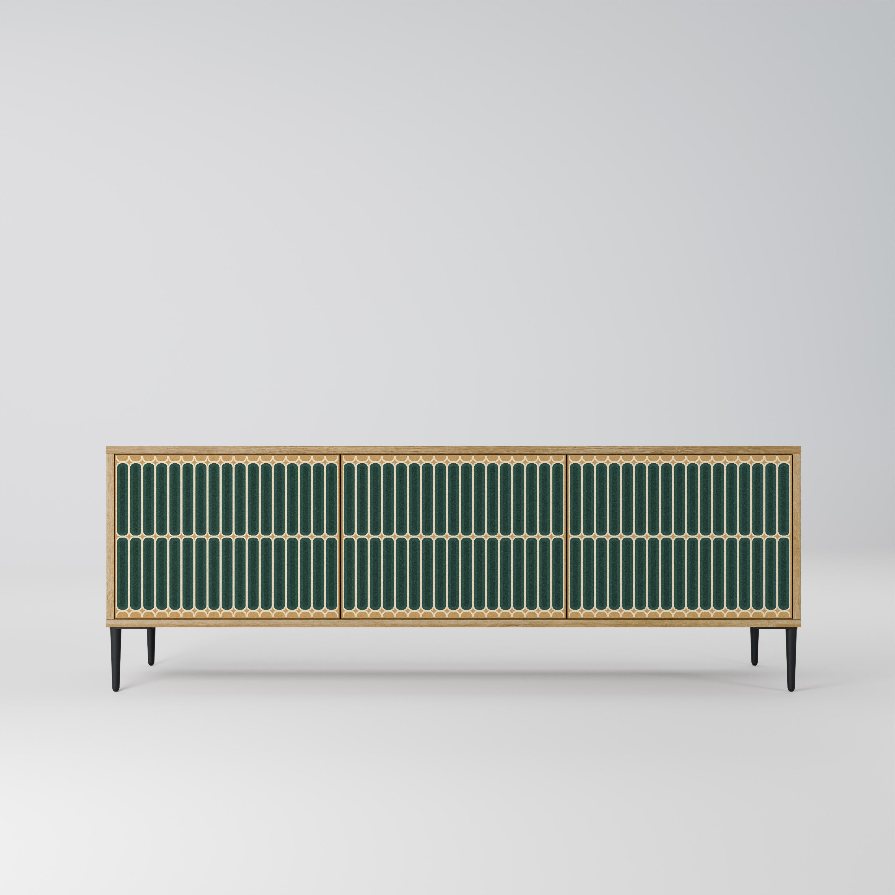 Mueble de TV ILUSION GATE de 3 puertas con efecto roble