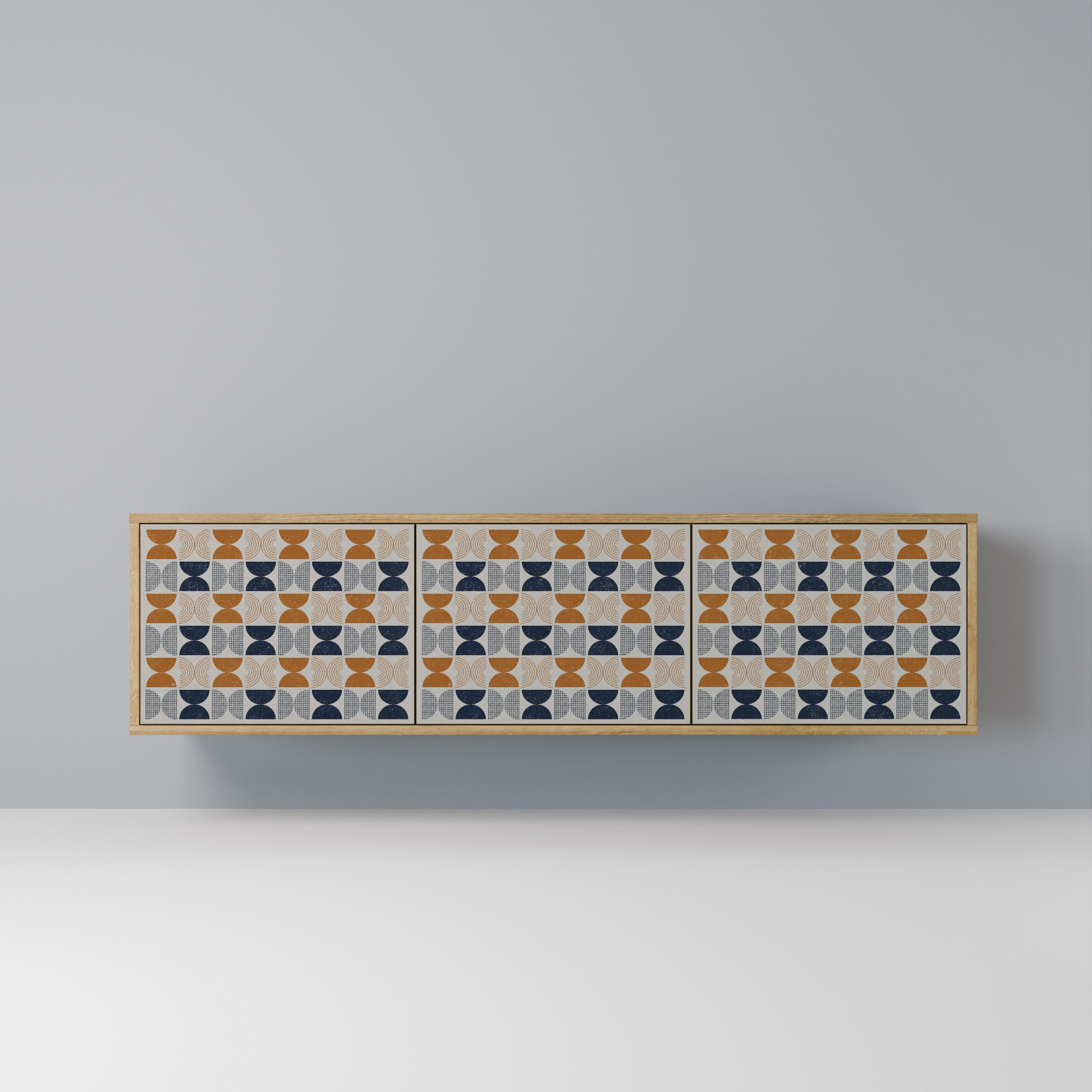 GAMA REFLECTION Mueble de TV de 3 puertas con efecto roble