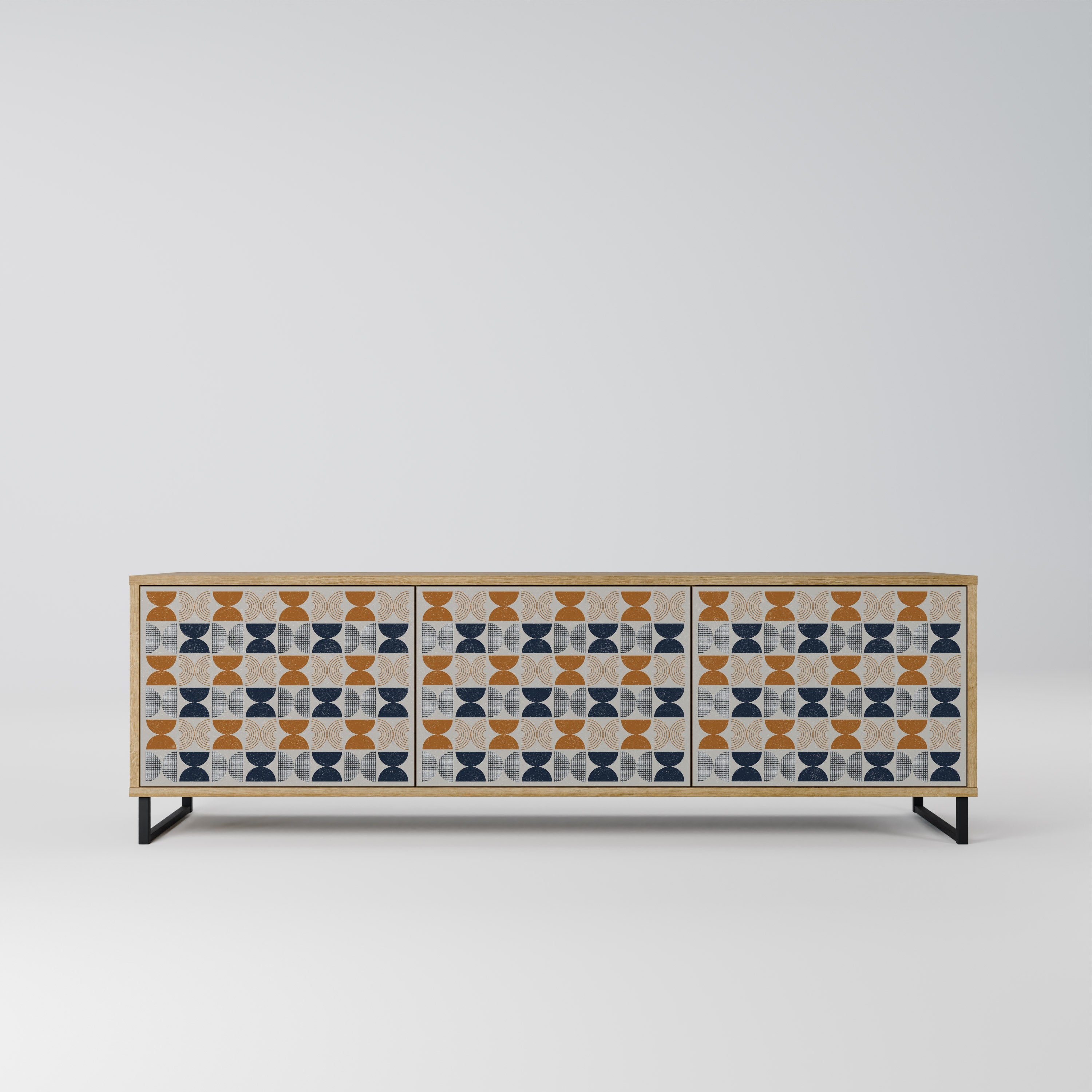 GAMA REFLECTION Mueble de TV de 3 puertas con efecto roble