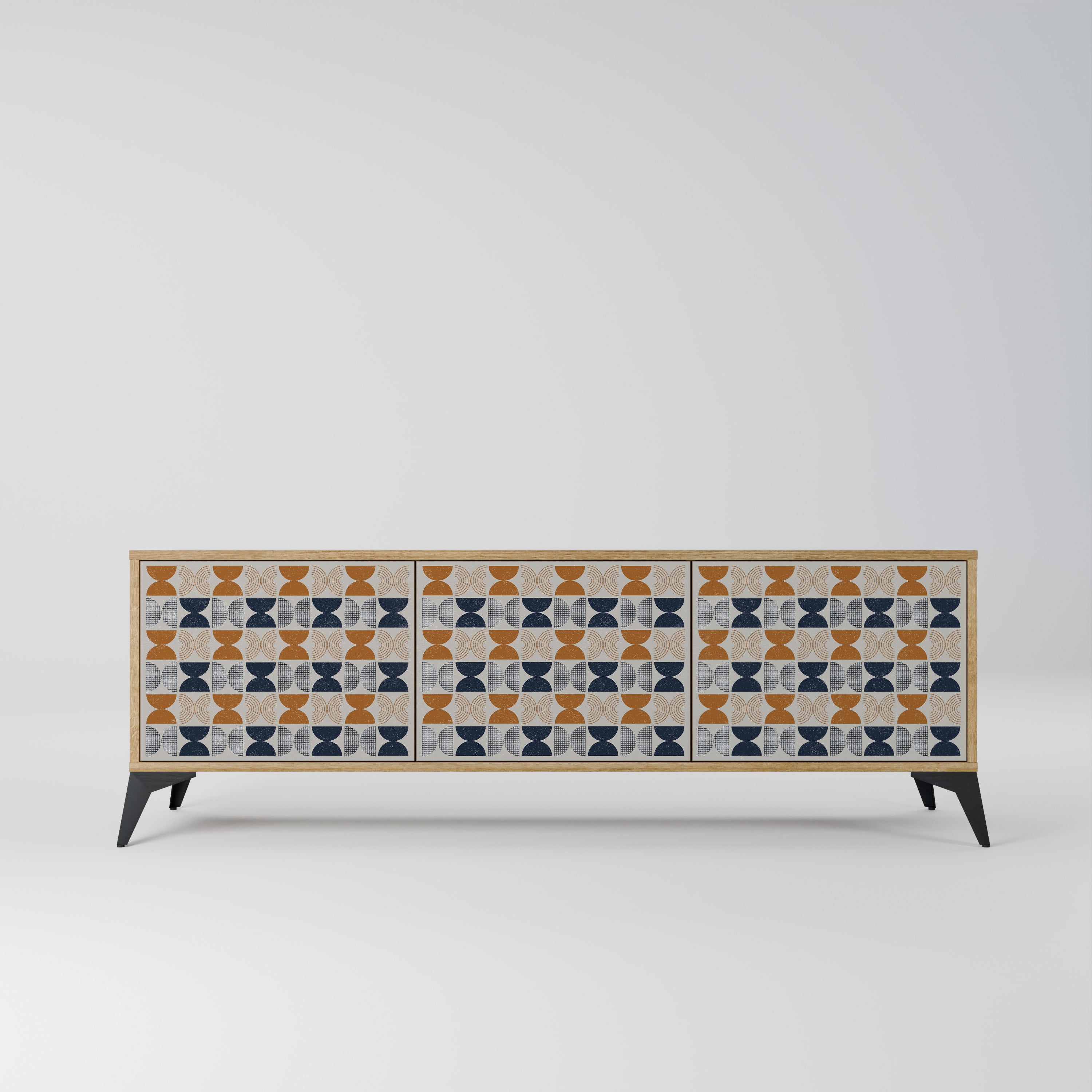 GAMA REFLECTION Mueble de TV de 3 puertas con efecto roble