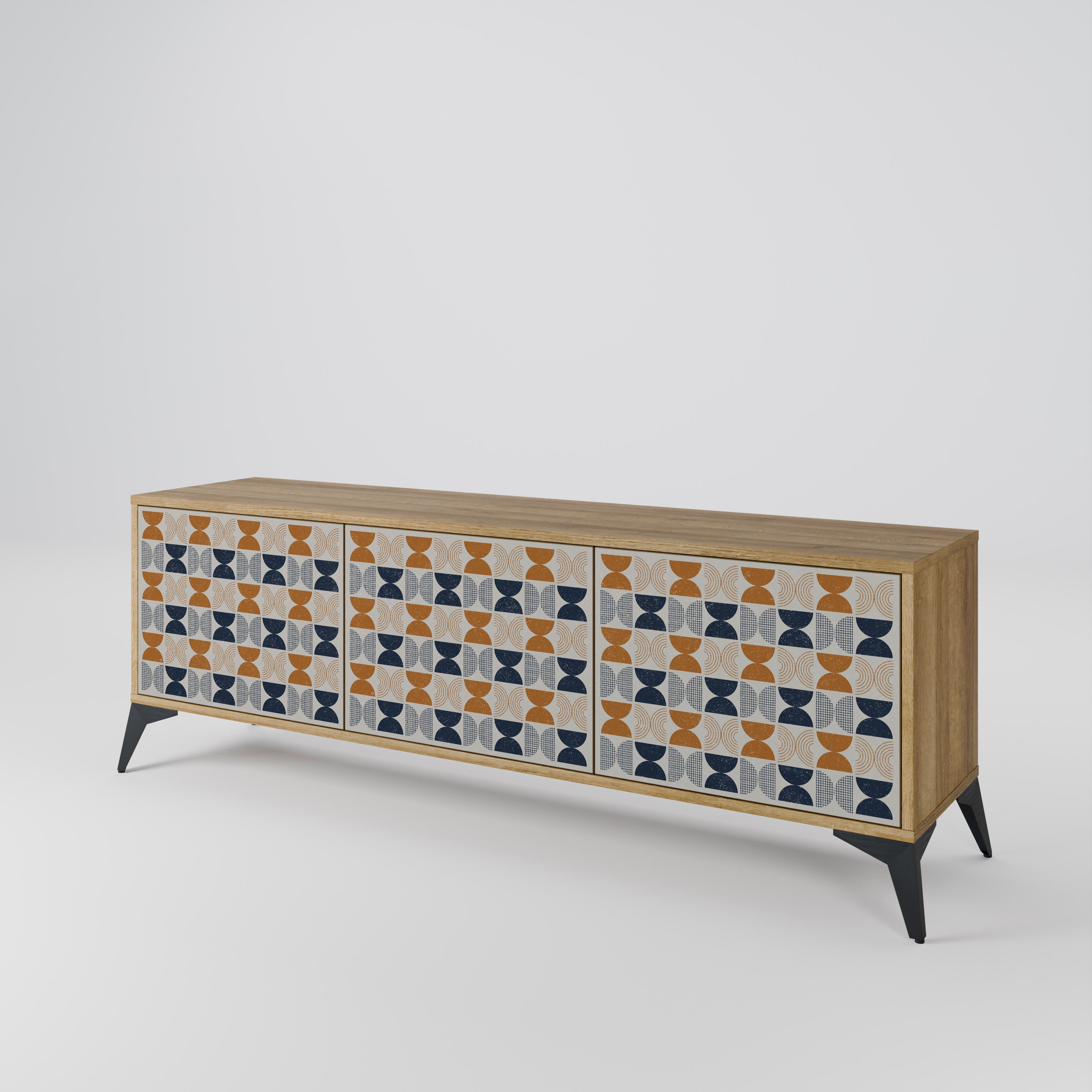 GAMA REFLECTION Mueble de TV de 3 puertas con efecto roble