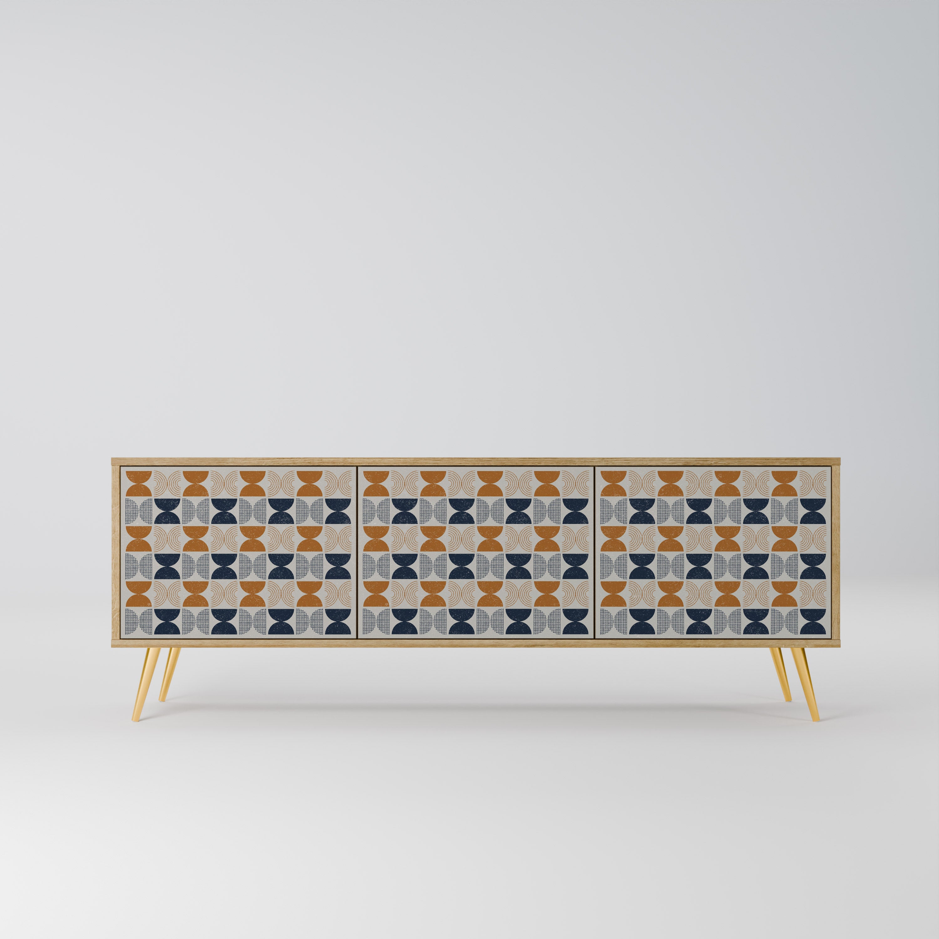 GAMA REFLECTION Mueble de TV de 3 puertas con efecto roble